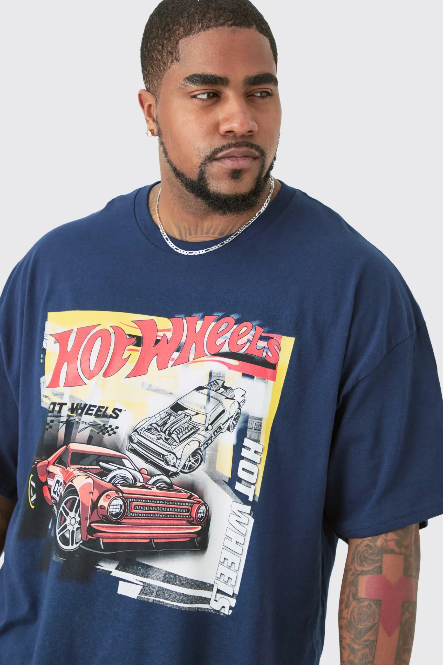 Plus Hot Wheels License Print T-shirt | BoohooMAN UK