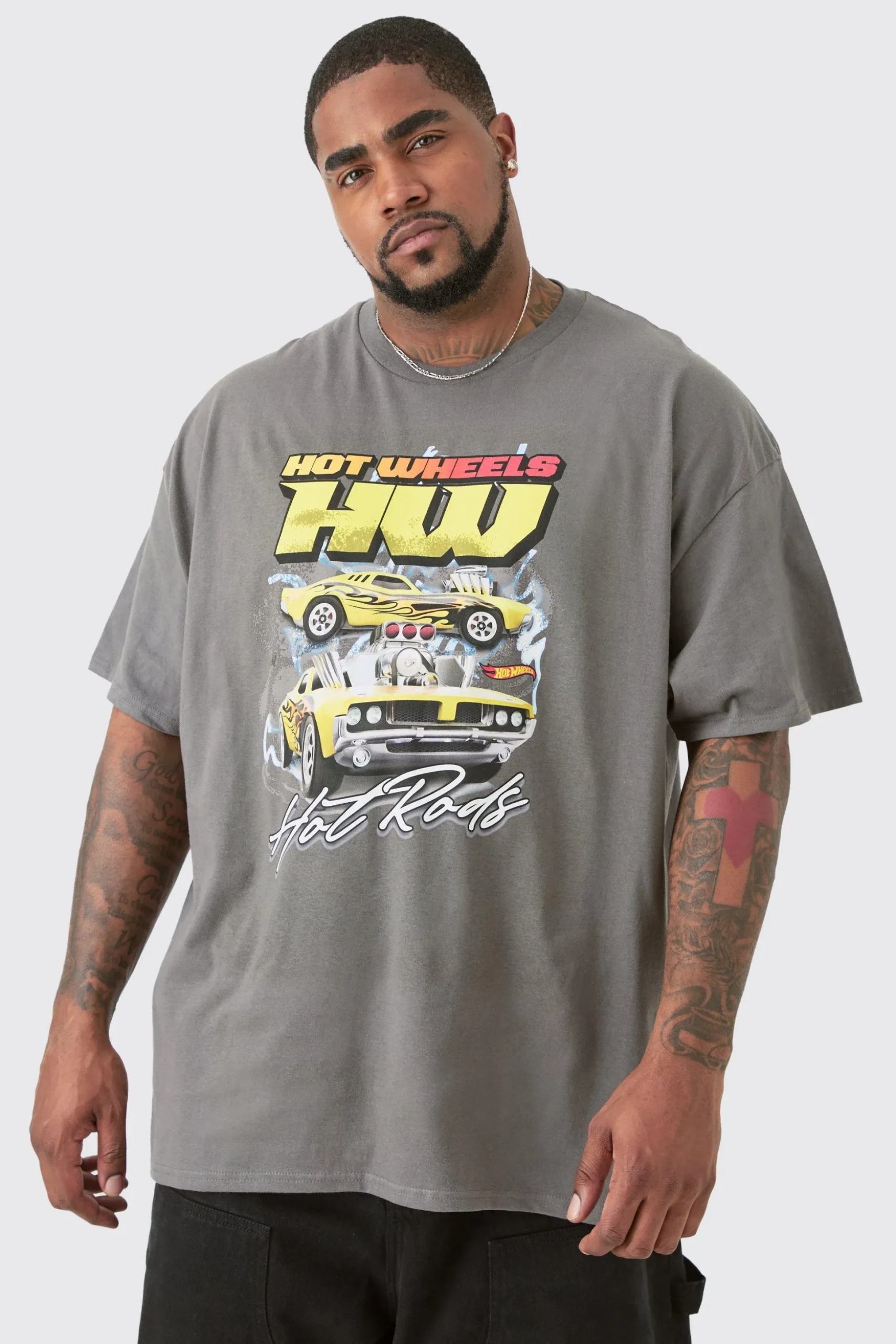 Plus Hot Wheels License Print T-shirt | BoohooMAN UK