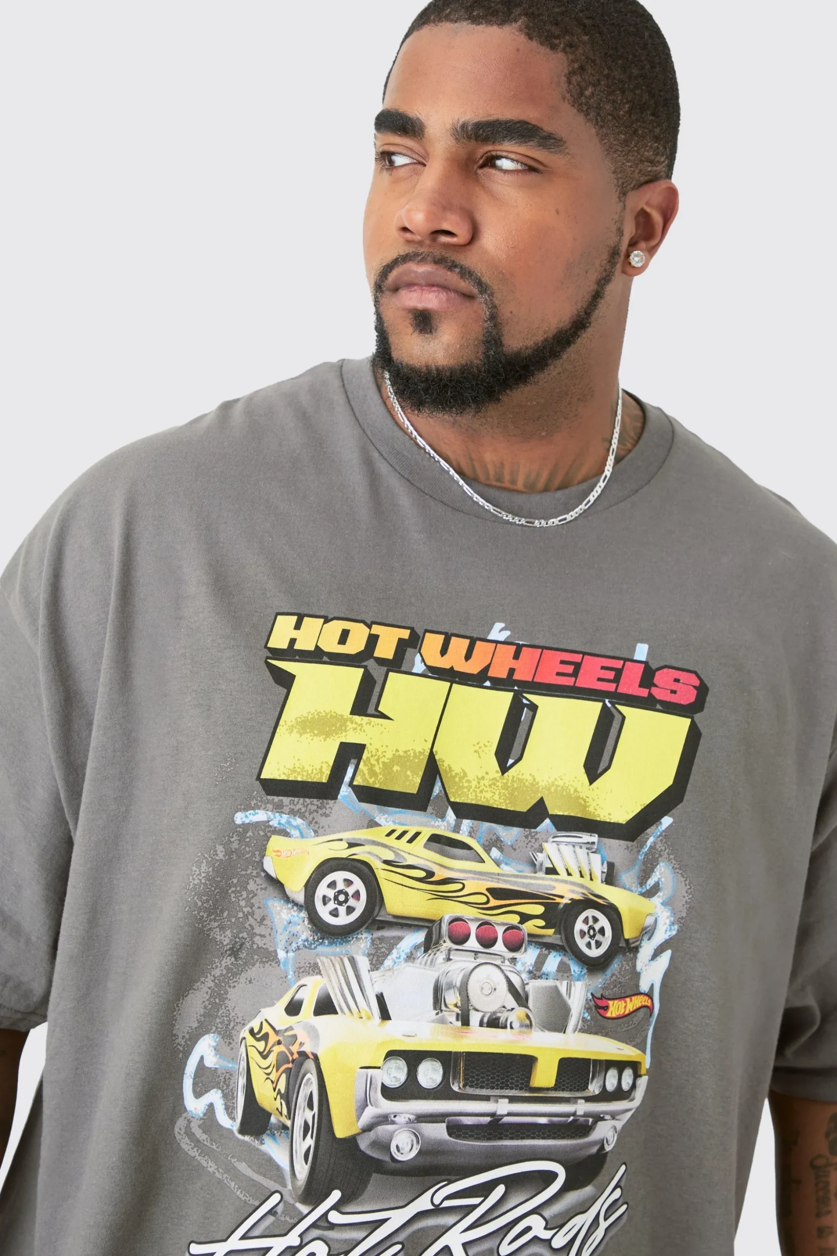 Plus Hot Wheels License Print T-shirt | BoohooMAN UK