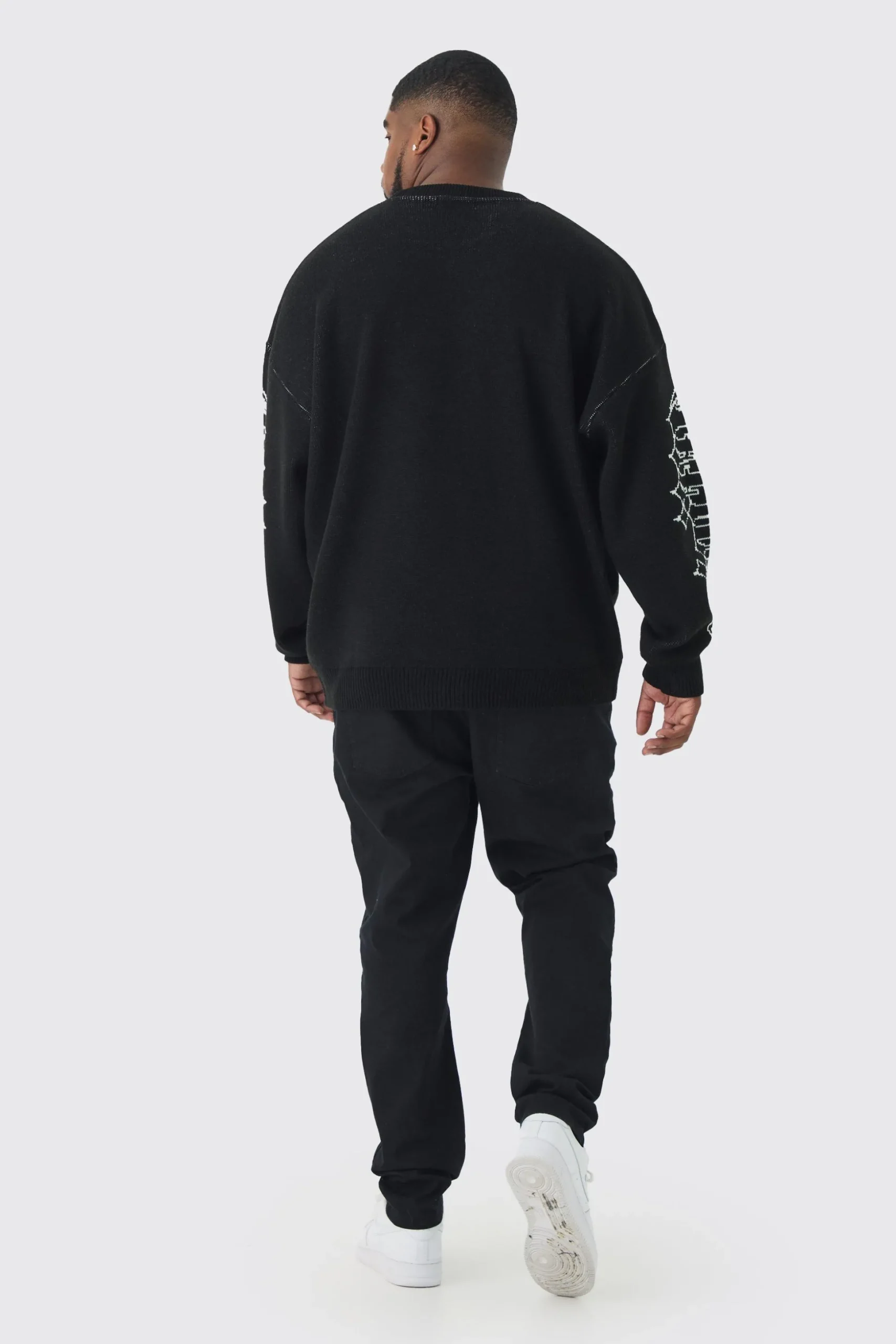 Plus OFCL Renaissance Crew Neck Jumper | BoohooMAN UK