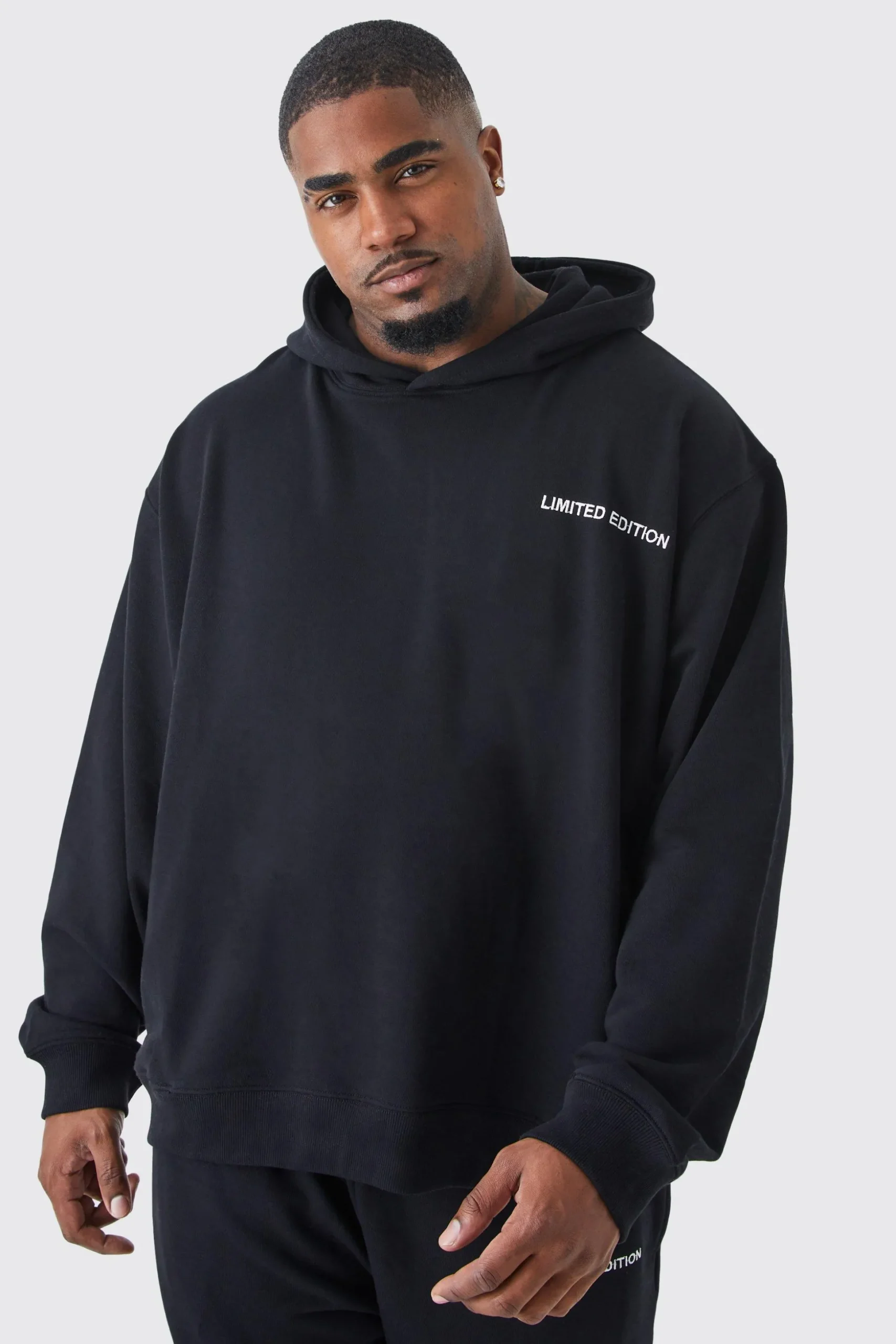 Plus Oversized Boxy Loopback Hoodie | BoohooMAN UK