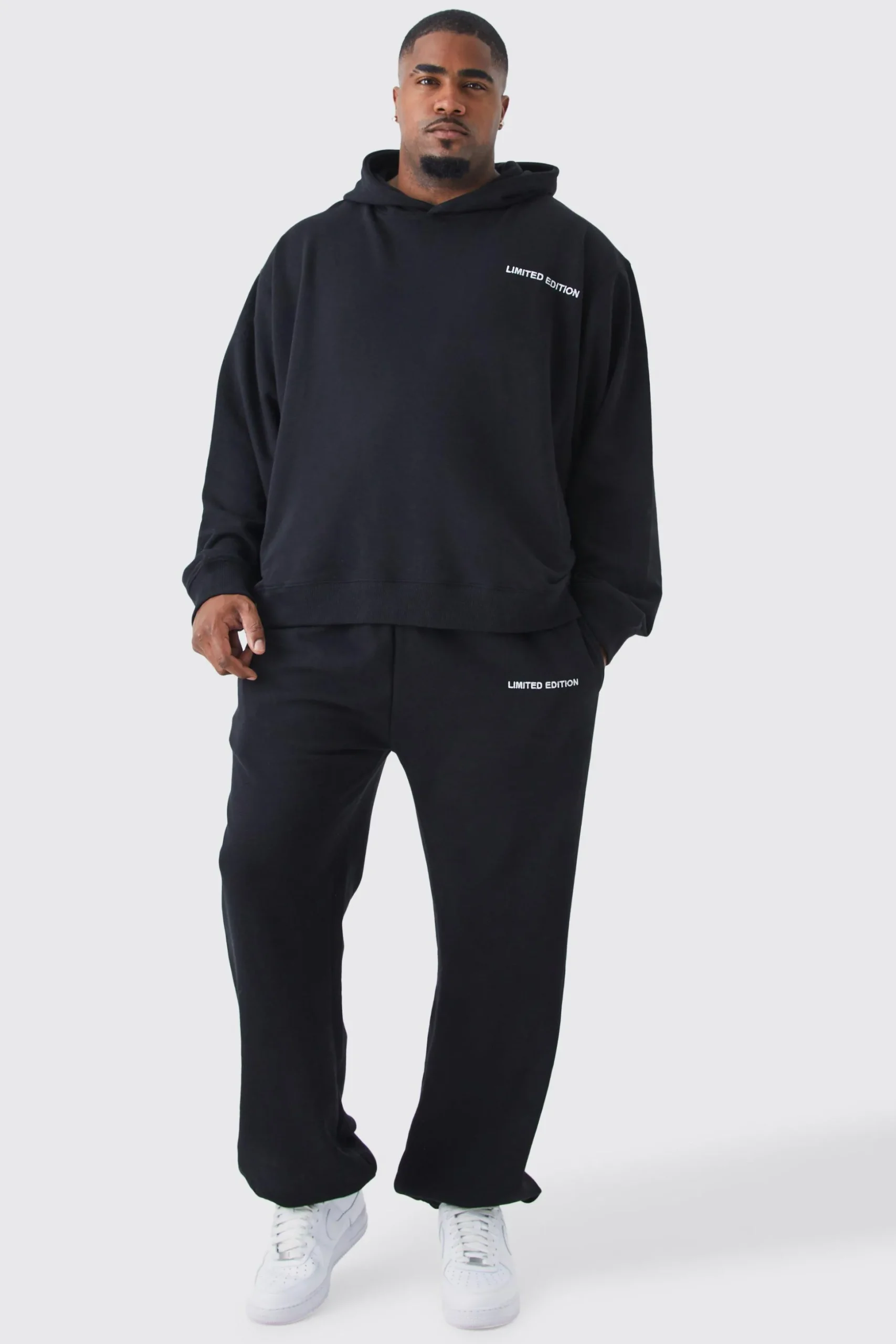 Plus Oversized Boxy Loopback Hoodie | BoohooMAN UK