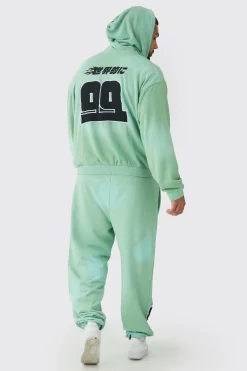 Plus Oversized Heavy Washed Applique Jogger | BoohooMAN UK