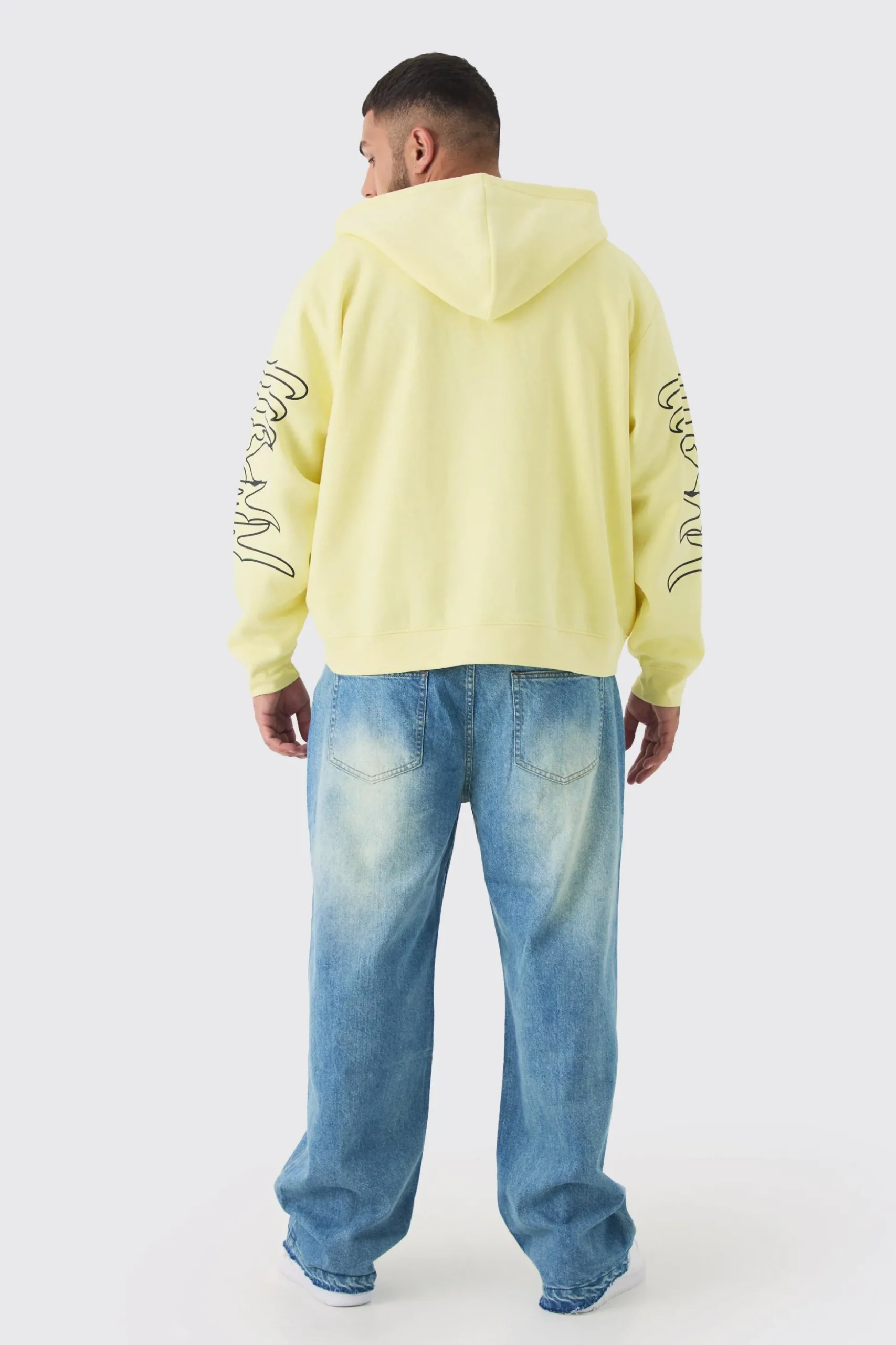Plus Oversized Official Man Print Hoodie | BoohooMAN UK