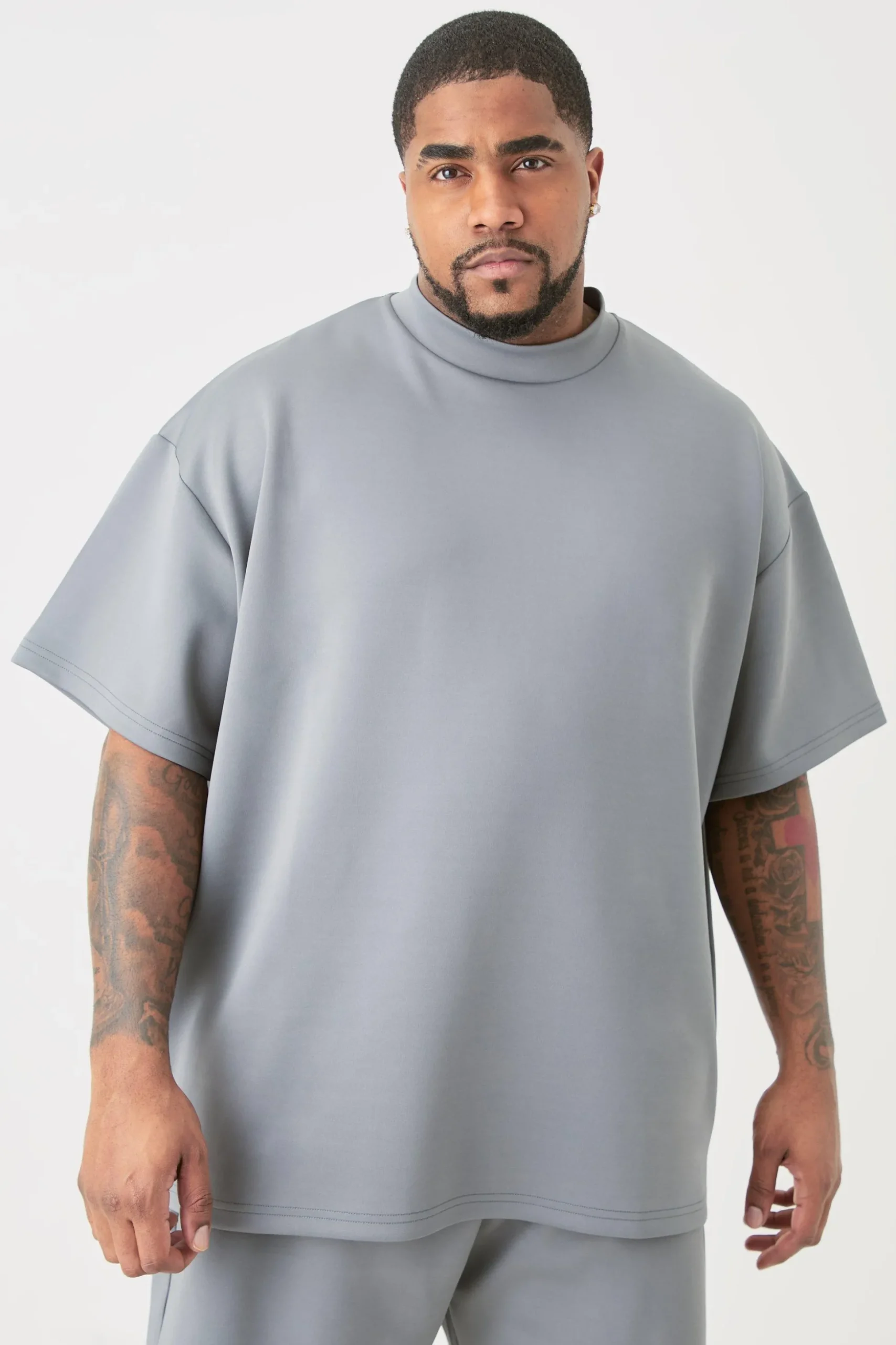 Plus Oversized Scuba T-shirt | BoohooMAN UK