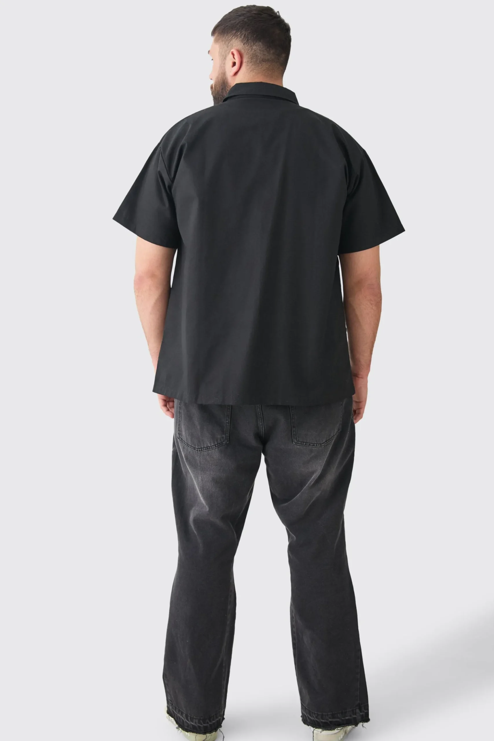 Plus Oversized Twill Official Applique Shirt | BoohooMAN UK