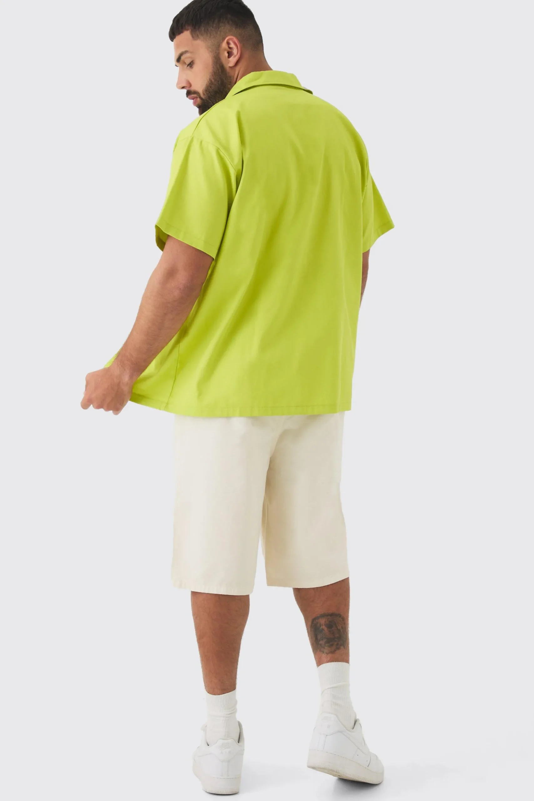 Plus Oversized Twill Official Applique Shirt | BoohooMAN UK