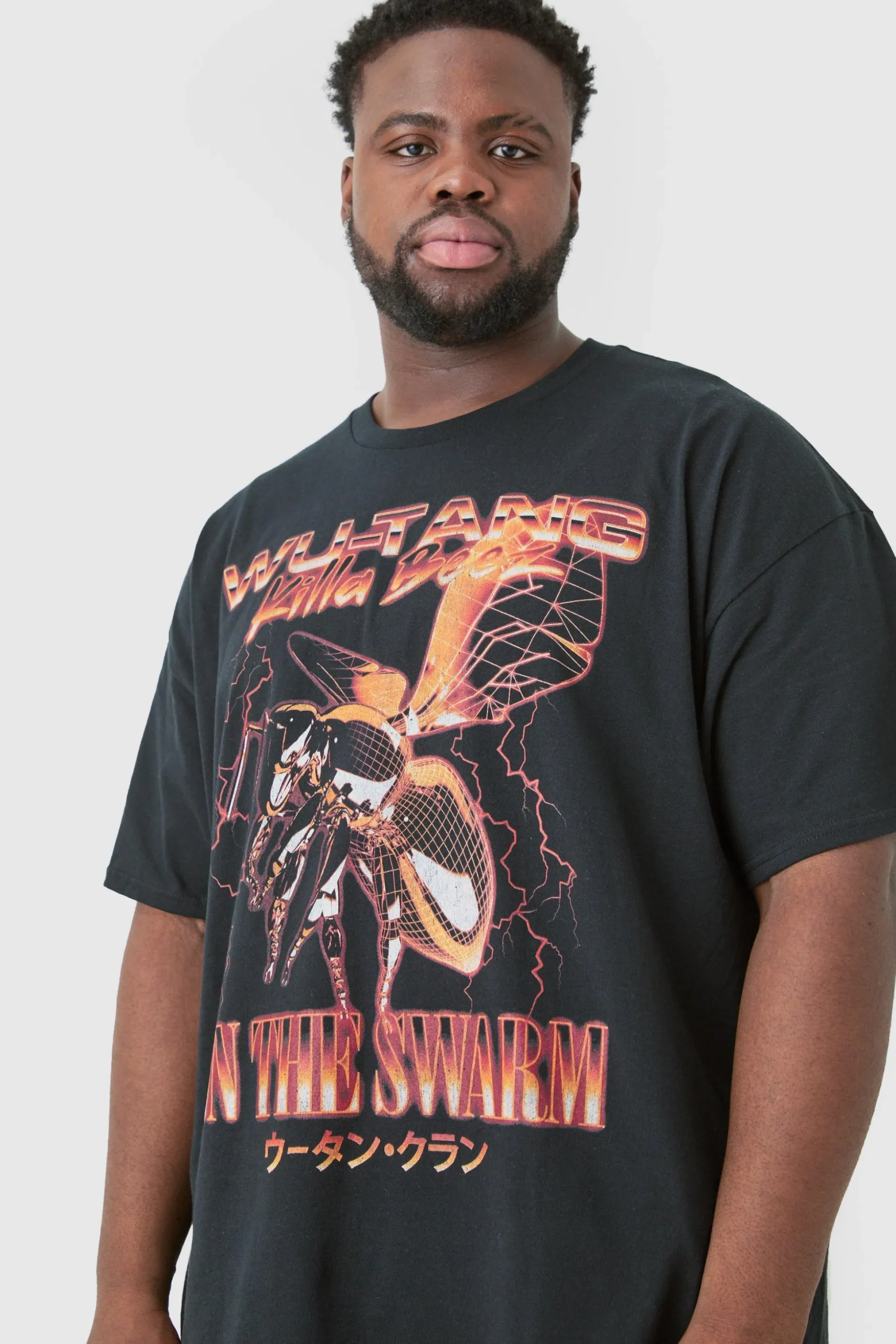 Plus Oversized Wu Tang License T-shirt Black | BoohooMAN UK