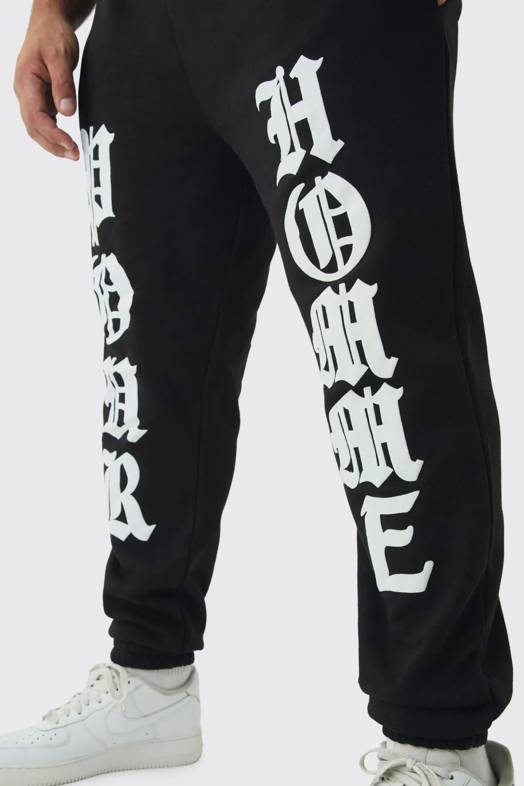 Plus Pour Homme Puff Print Jogger | BoohooMAN UK
