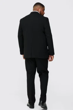 Plus Regular Fit Suit In Black | BoohooMAN UK