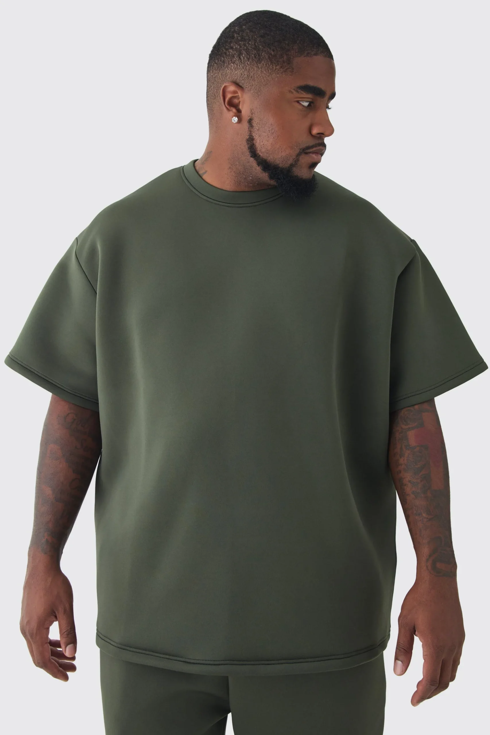 Plus Scuba Oversized T-shirt | BoohooMAN UK