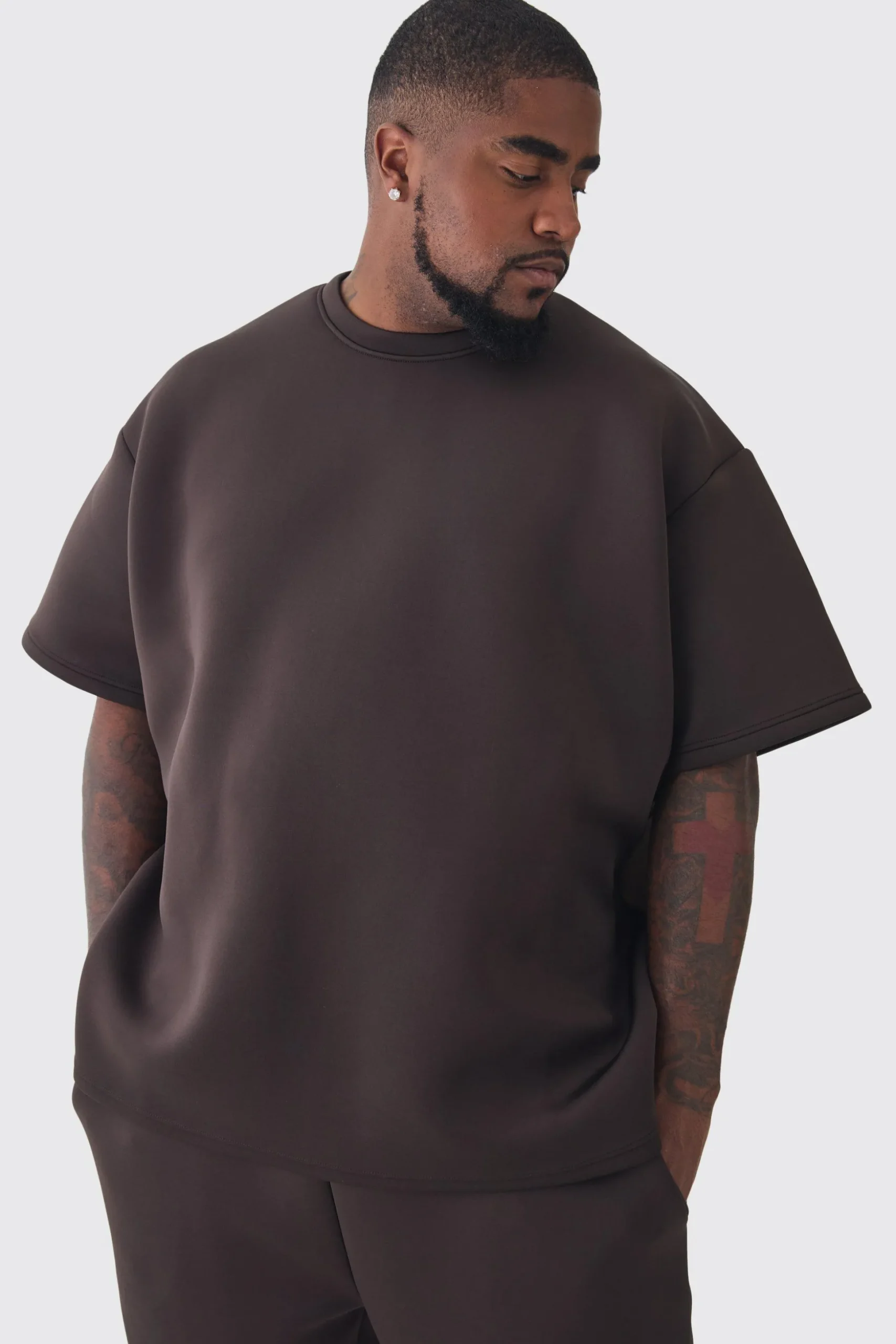 Plus Scuba Oversized T-shirt | BoohooMAN UK