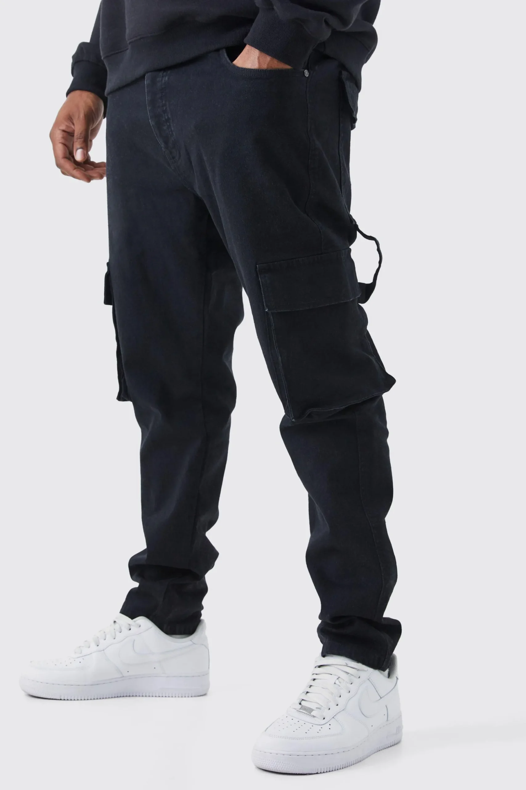 Plus Skinny Stretch Carpenter Cargo Jean | BoohooMAN UK