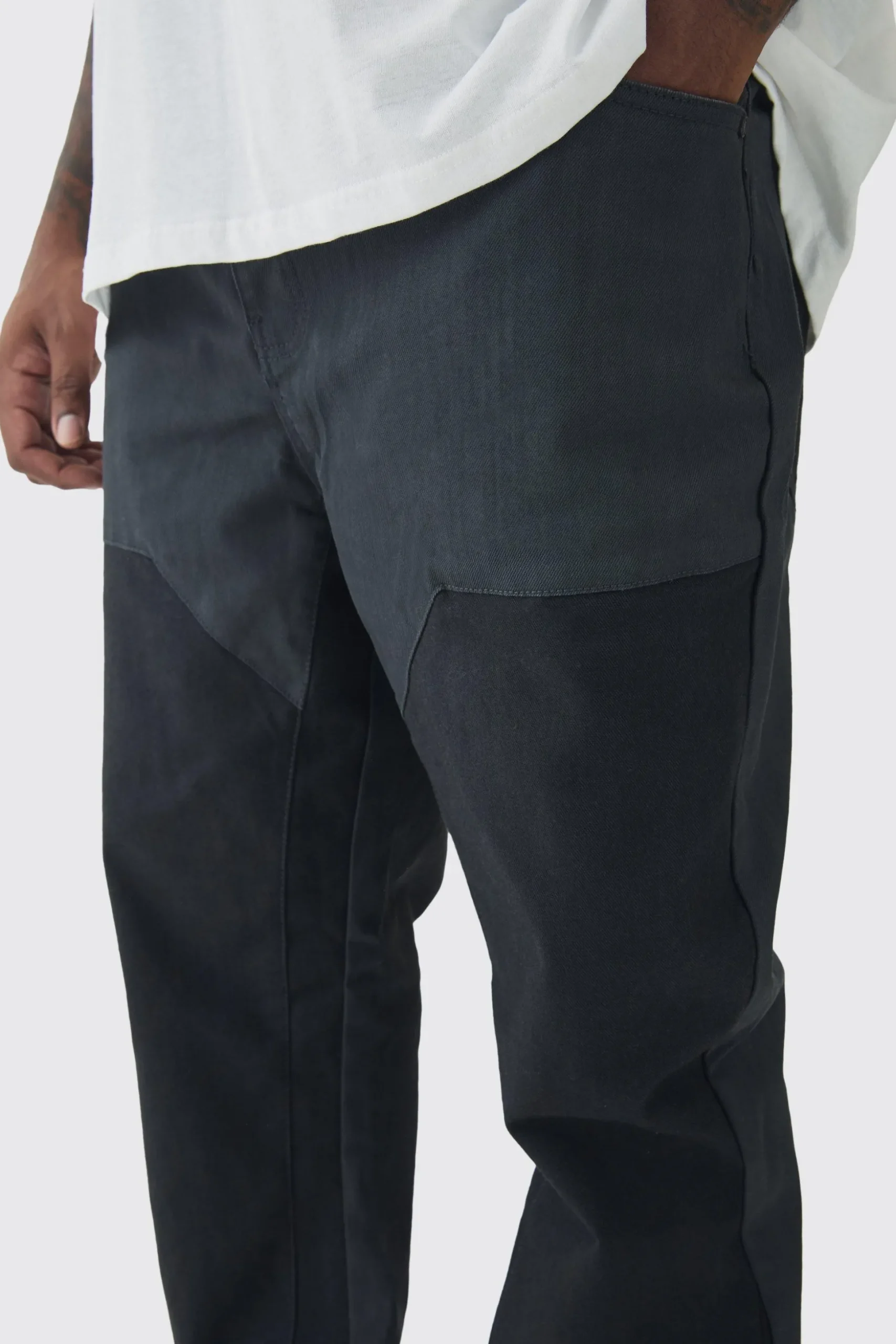 Plus Slim Rigid Flare Overdye Carpenter Jeans | BoohooMAN UK
