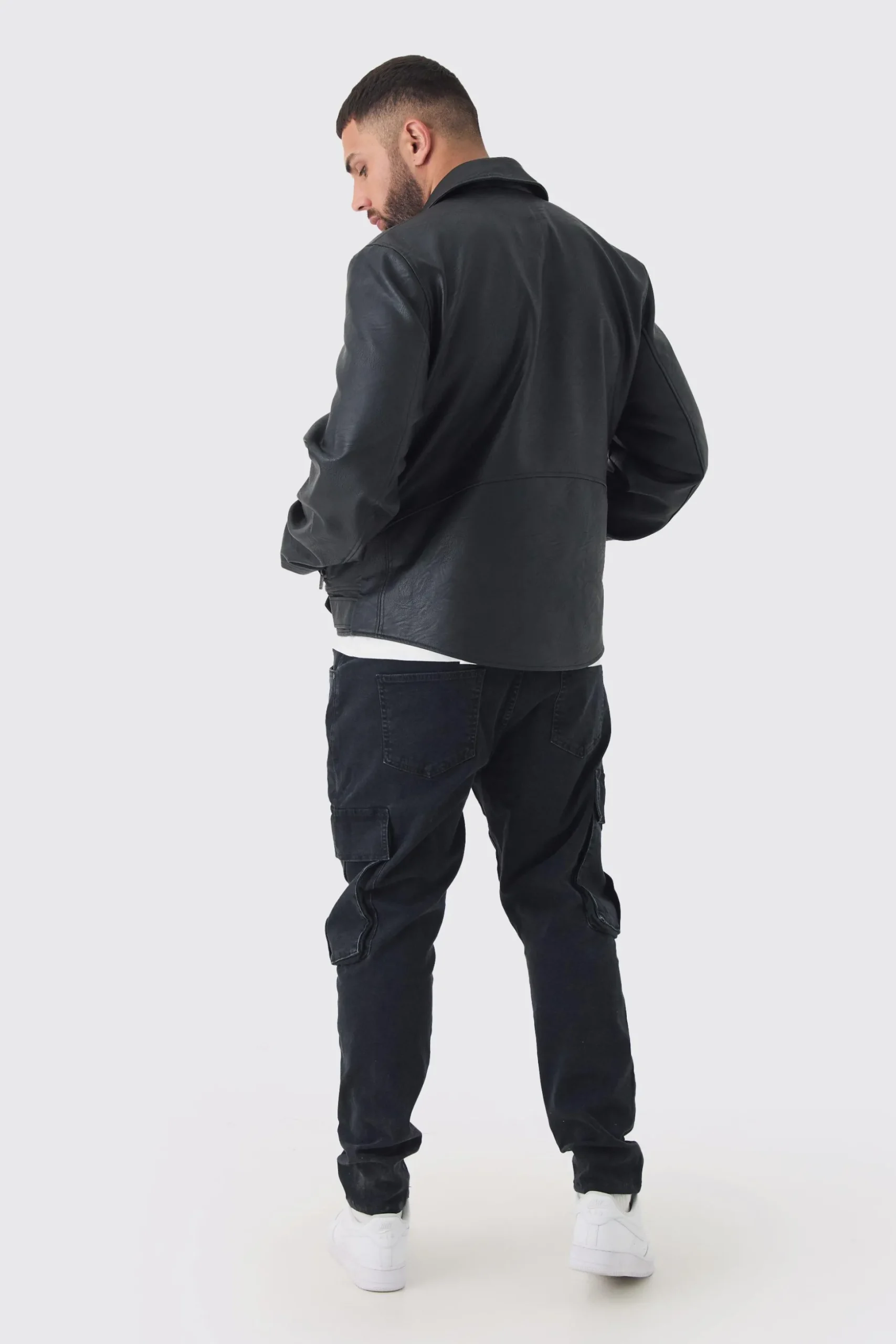 Plus Stretch Skinny Fit Cargo Jean | BoohooMAN UK