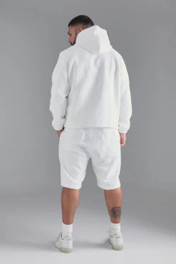 Plus Textured Jacquard Smart Hooded Jacket | BoohooMAN UK