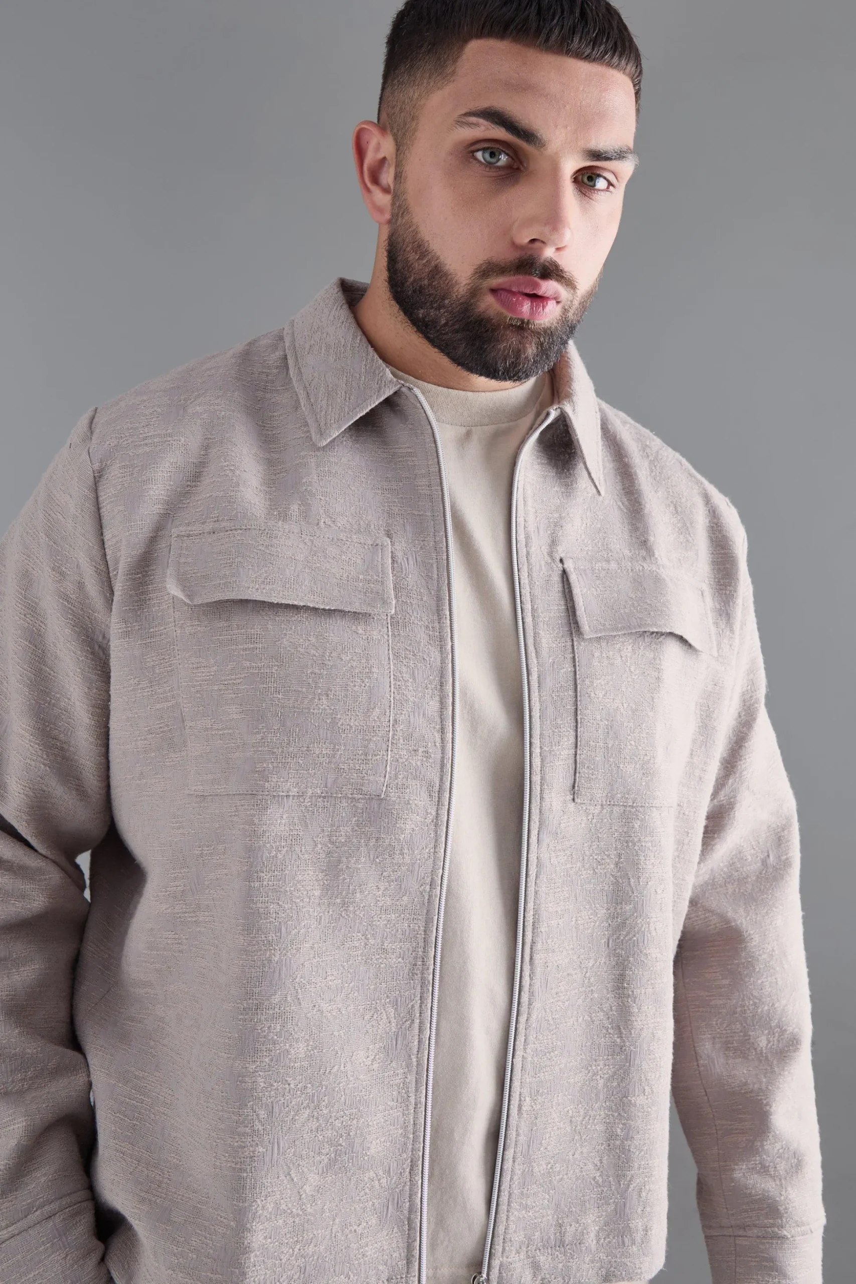 Plus Textured Jacquard Smart Jacket And Trouser Set | BoohooMAN UK