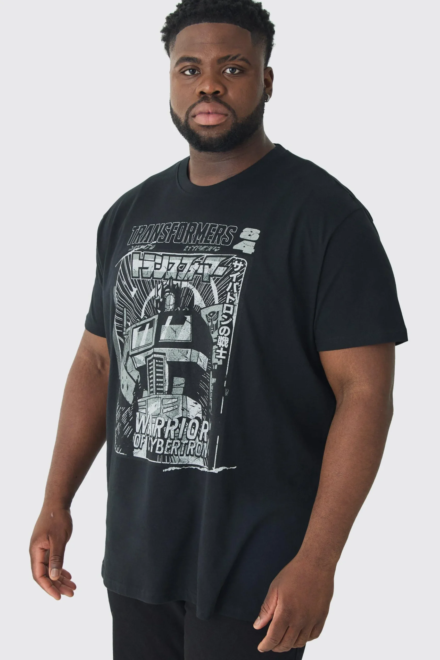 Plus Transformers License Print T-shirt | BoohooMAN UK