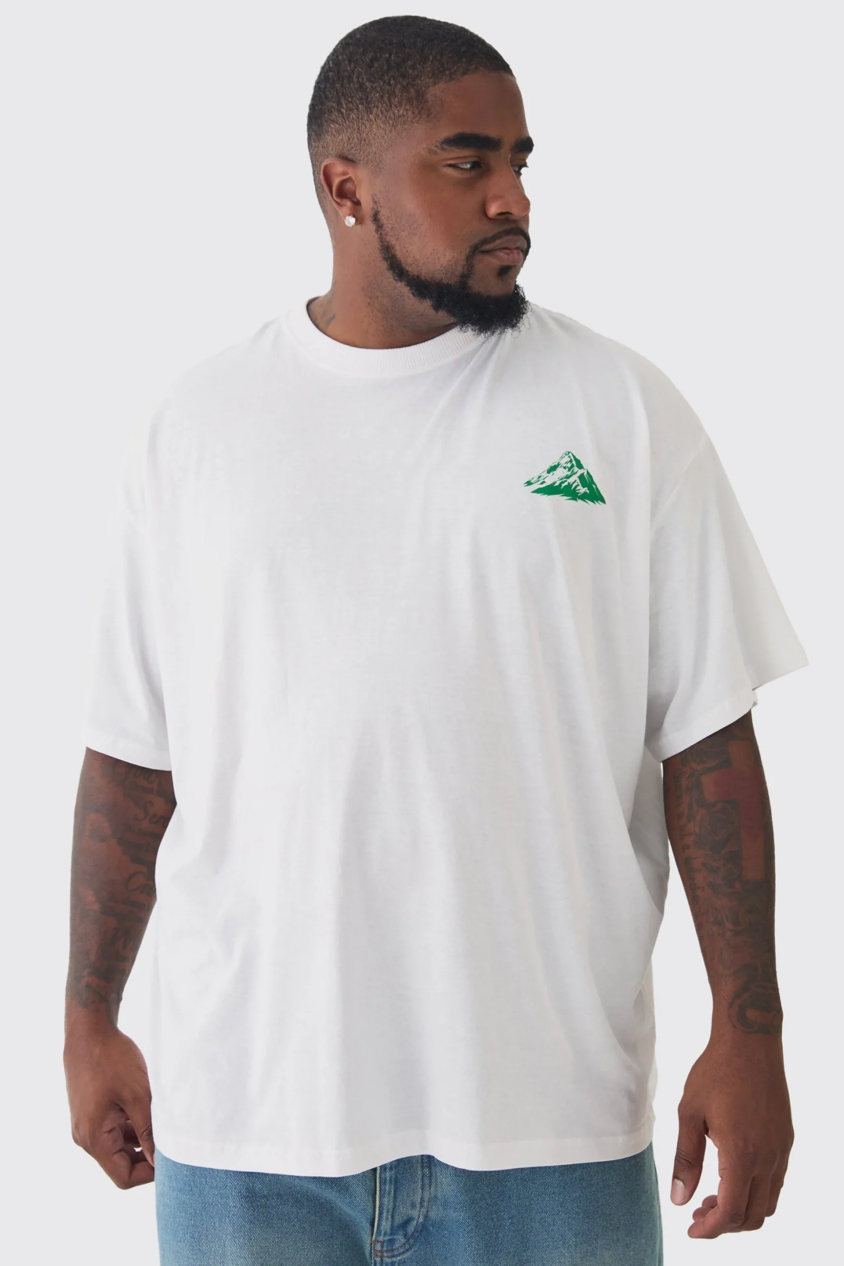 Plus Travel Back Print Graphic T-Shirt | BoohooMAN UK