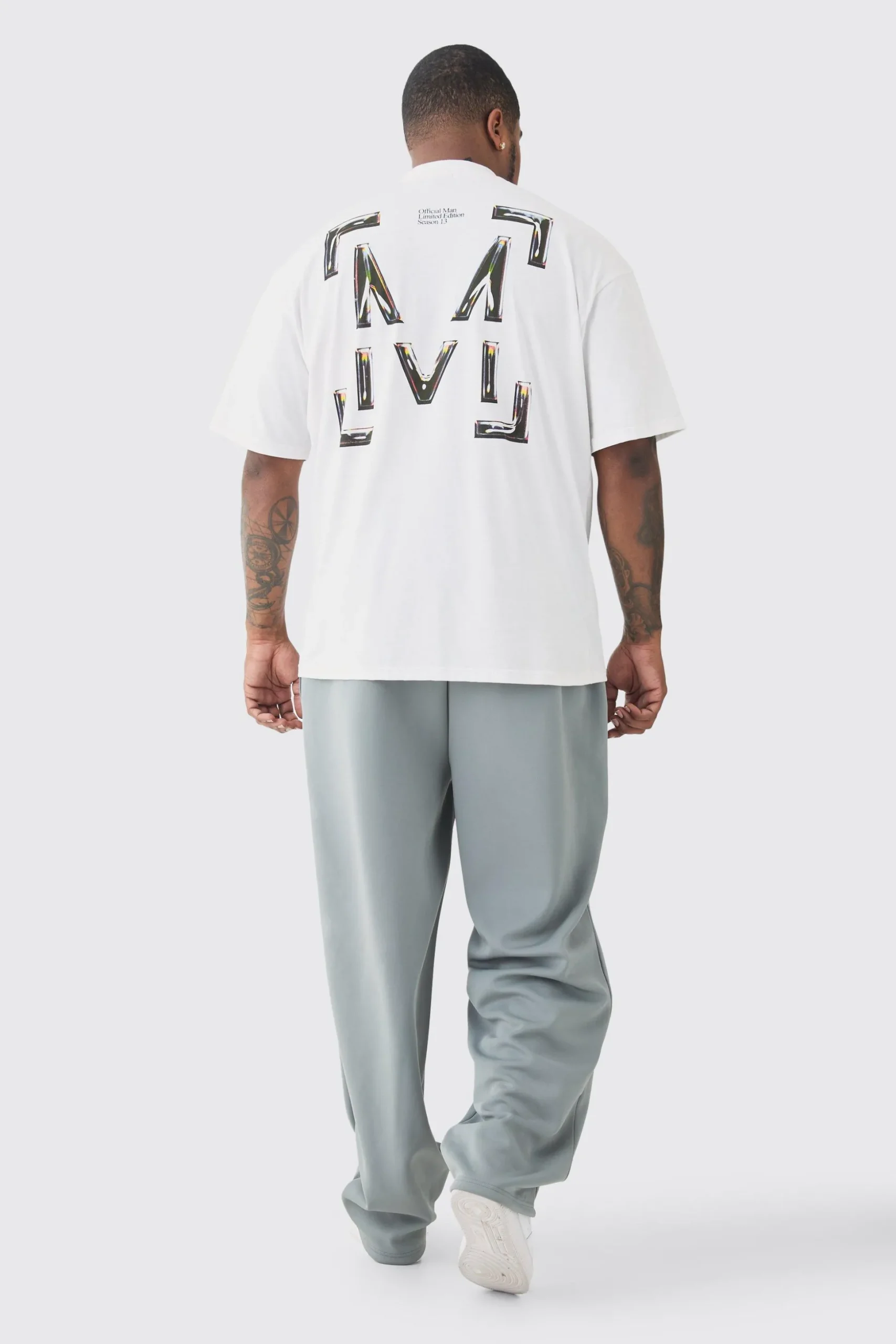 Plus Tricot Pin Tuck Relaxed Fit Trousers | BoohooMAN UK