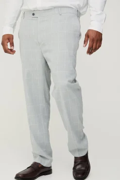 Plus Window Pane Check Skinny Fit Trousers | BoohooMAN UK