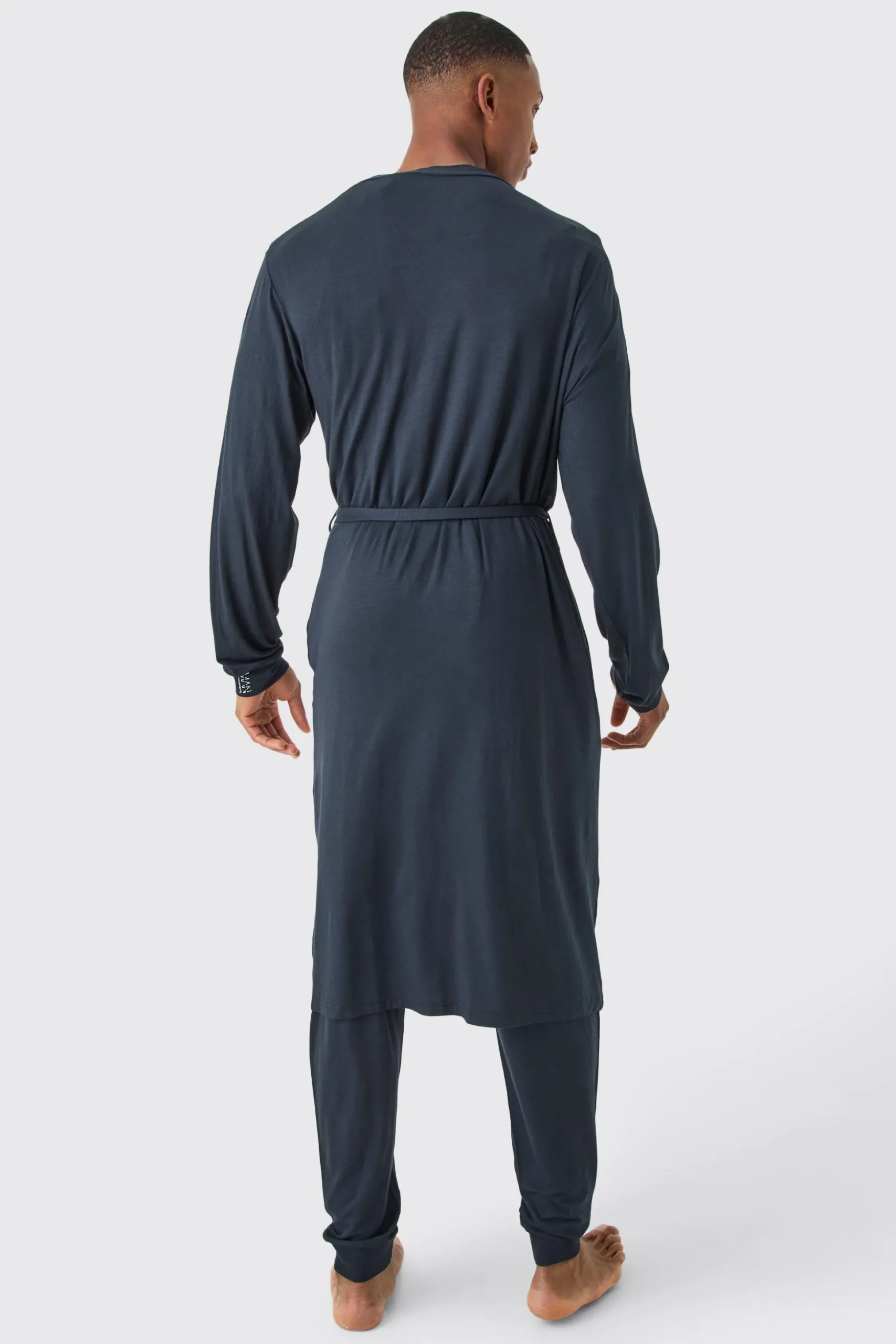 Premium Modal Mix Relaxed Robe, T-shirt & Lounge Bottom Set | BoohooMAN UK