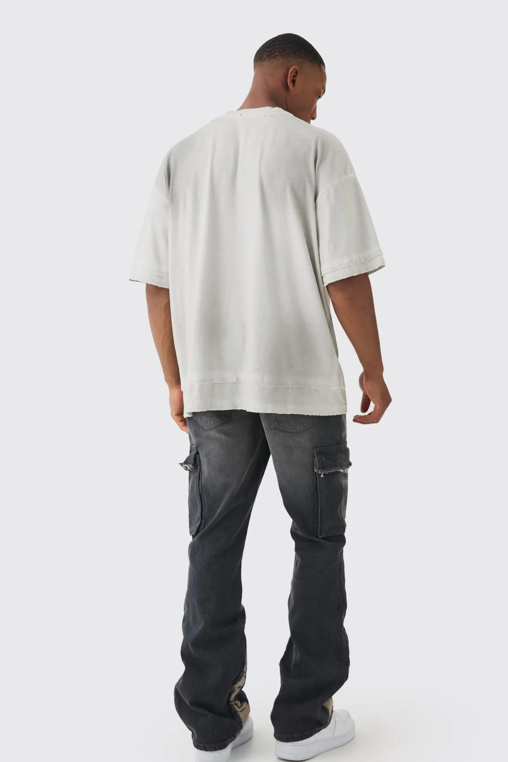 Premium Oversized Faux Layer Washed & Printed T-shirt | BoohooMAN UK