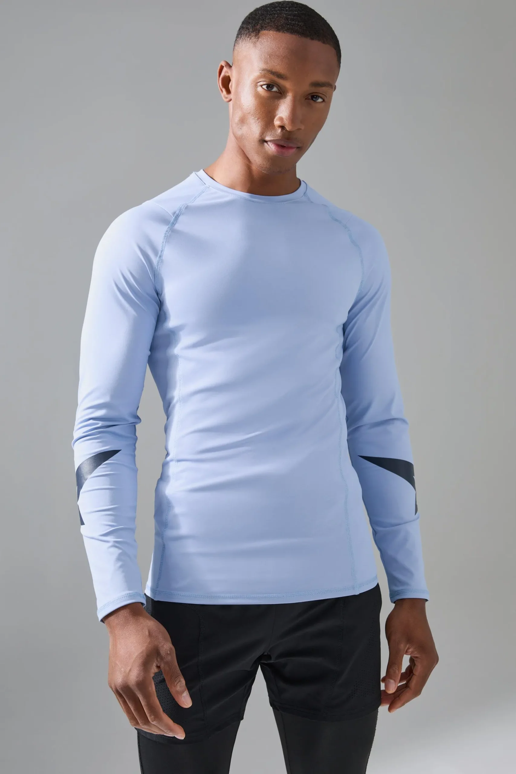 P-Star Active Muscle Fit Base Layer Star Print T-shirt | BoohooMAN UK