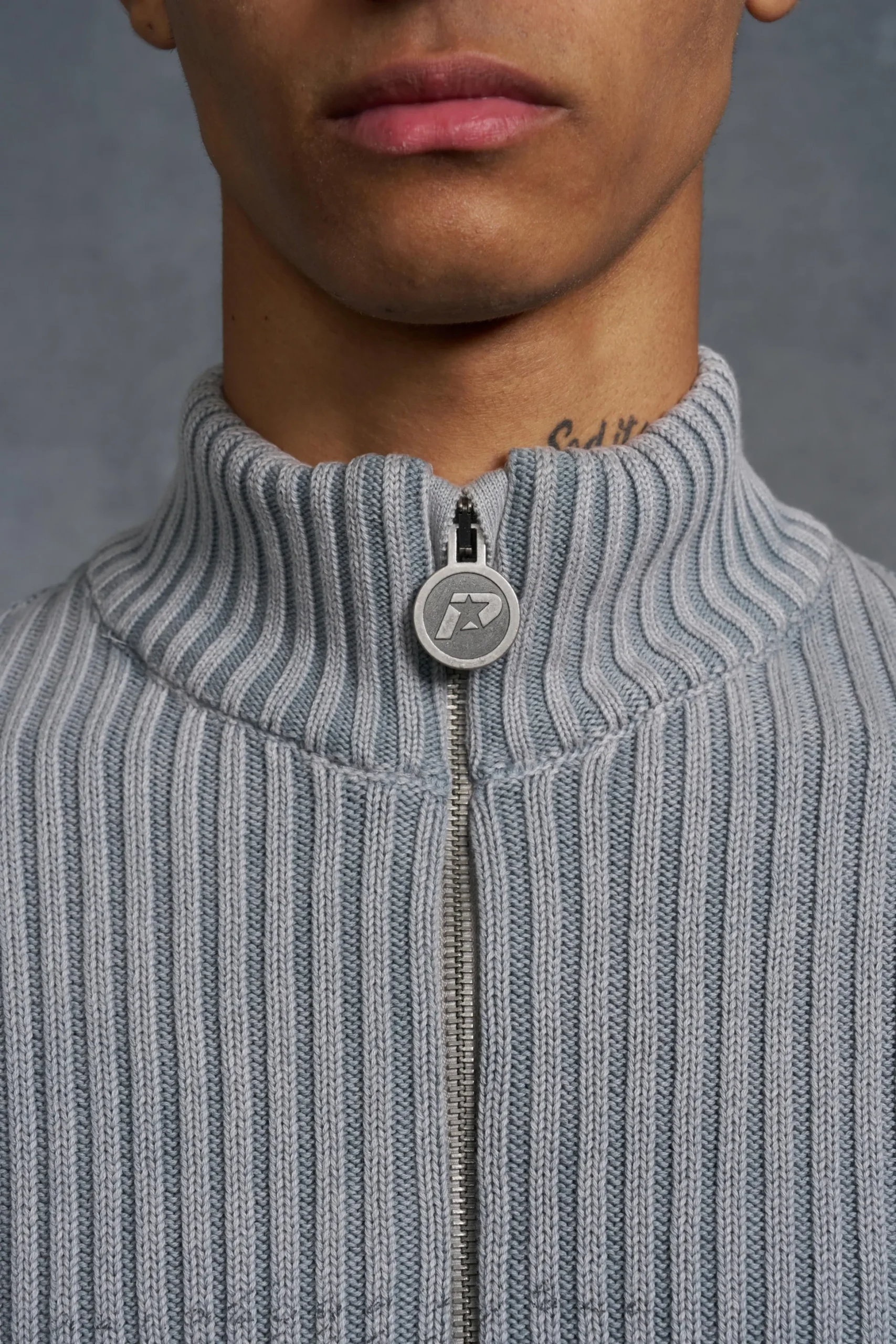 P-Star Muscle Fit Acid Wash Rib Knit Skull Print Jumper | BoohooMAN UK