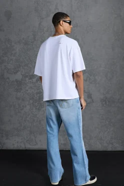 P-Star Oversized Boxy T-Shirt With Graphic Lip Print | BoohooMAN UK