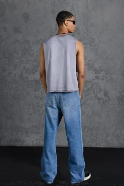 P-Star Slim Fit Flare Stacked Jeans With Keychain | BoohooMAN UK
