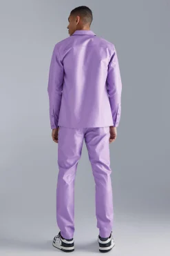 Pu Paisley Embroidered Slim Trouser | BoohooMAN UK