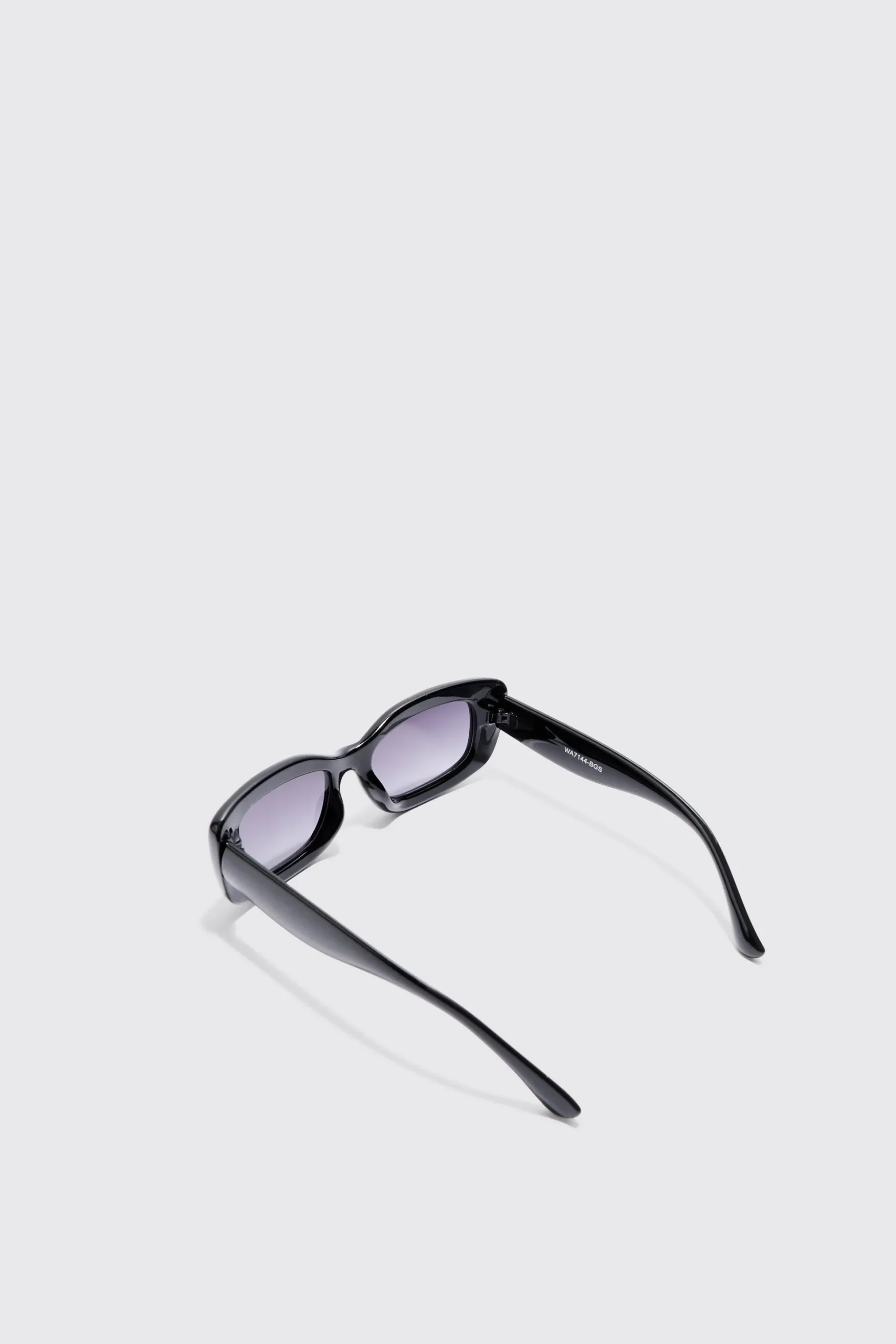 Rectangle Plastic Sunglasses In Black | BoohooMAN UK