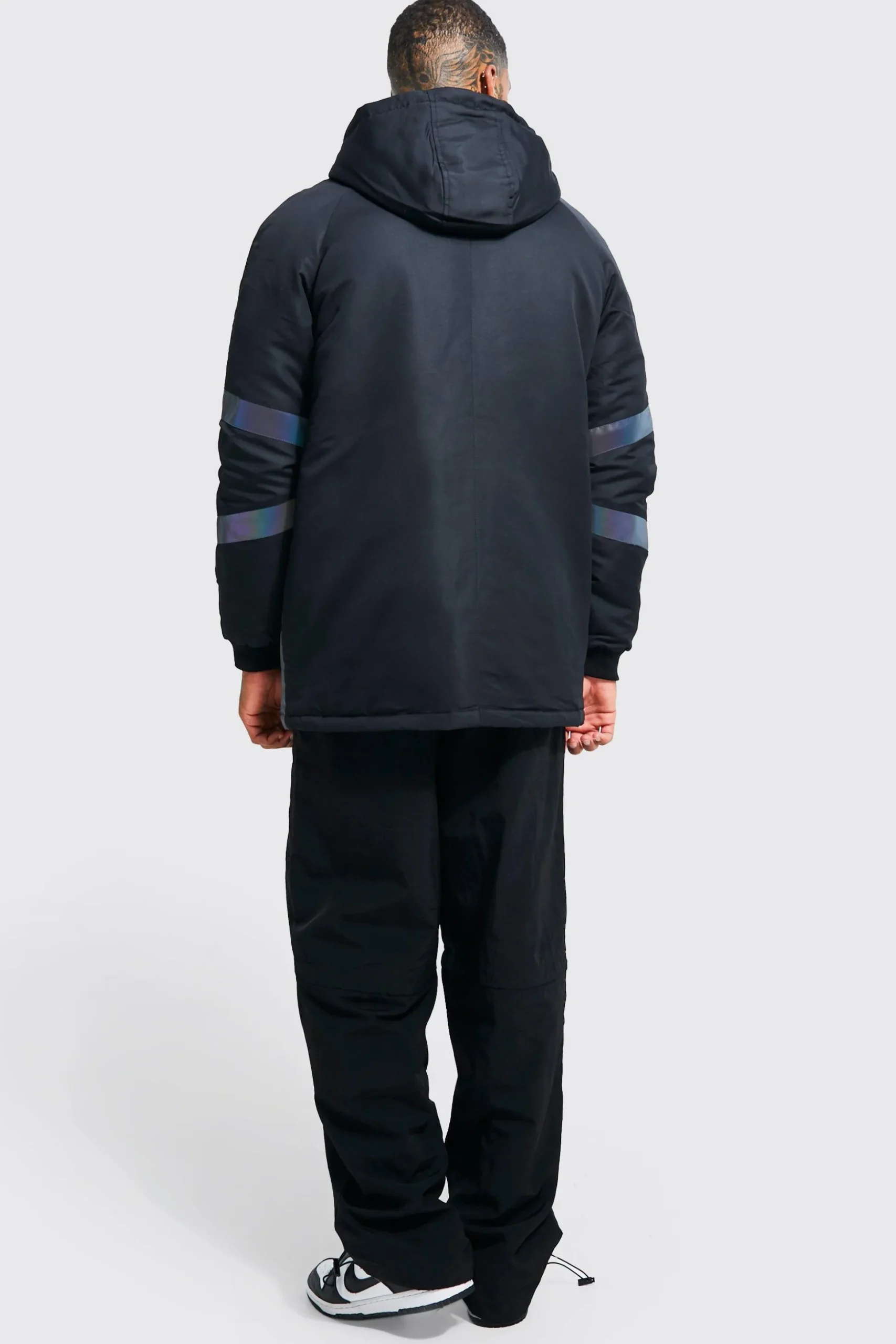 Reflective Panel Parka | BoohooMAN UK