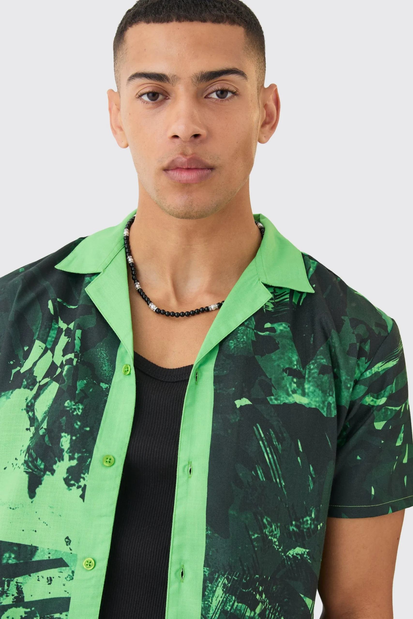 Regular Boarder Shirt & Swim Short Set | BoohooMAN UK