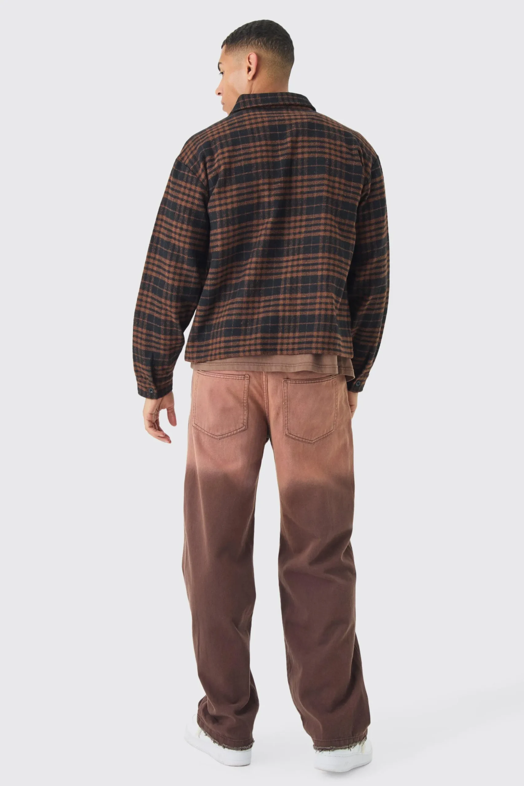 Regular Fit Boucle Overshirt | BoohooMAN UK