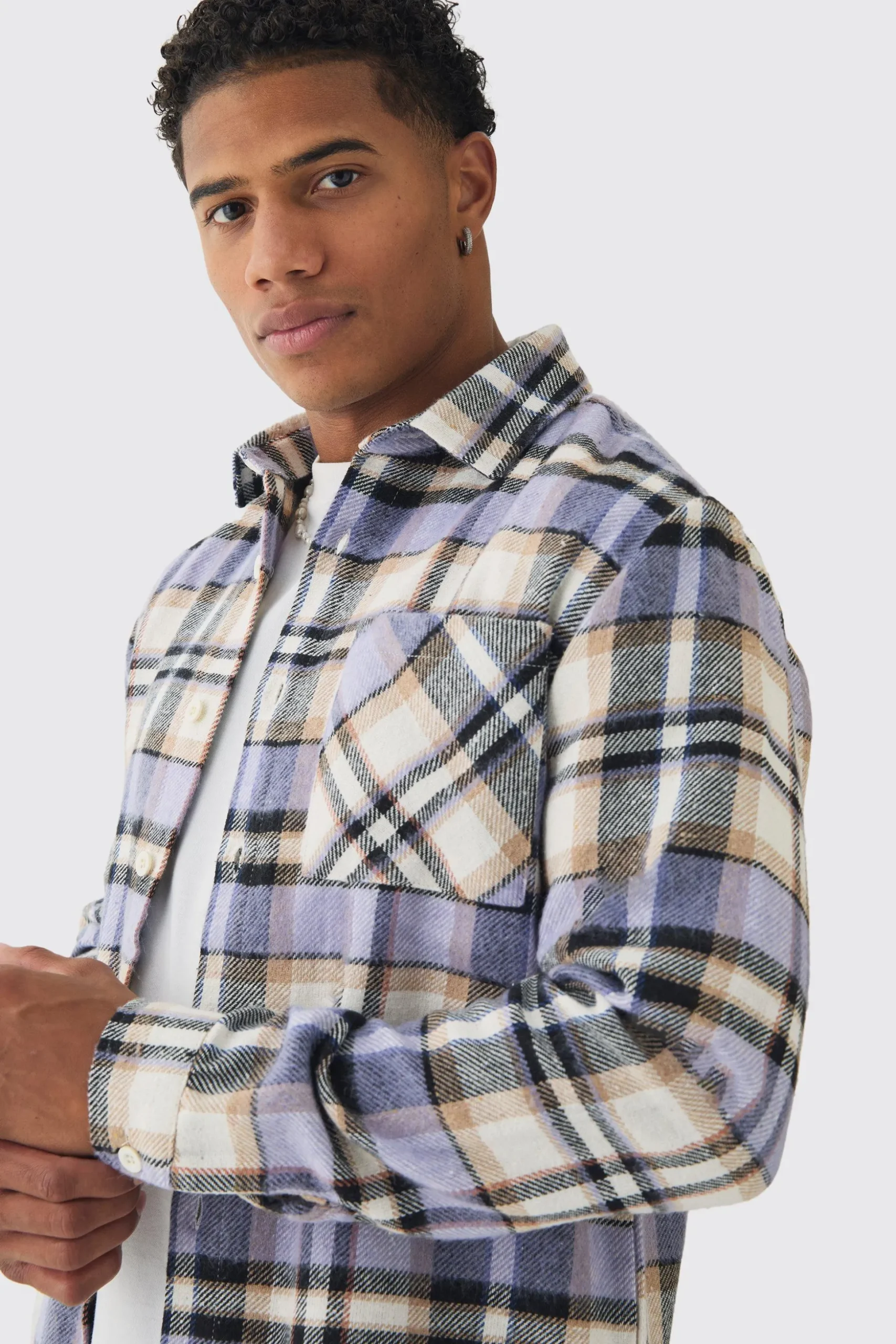 Regular Fit Checked Shirt | BoohooMAN UK