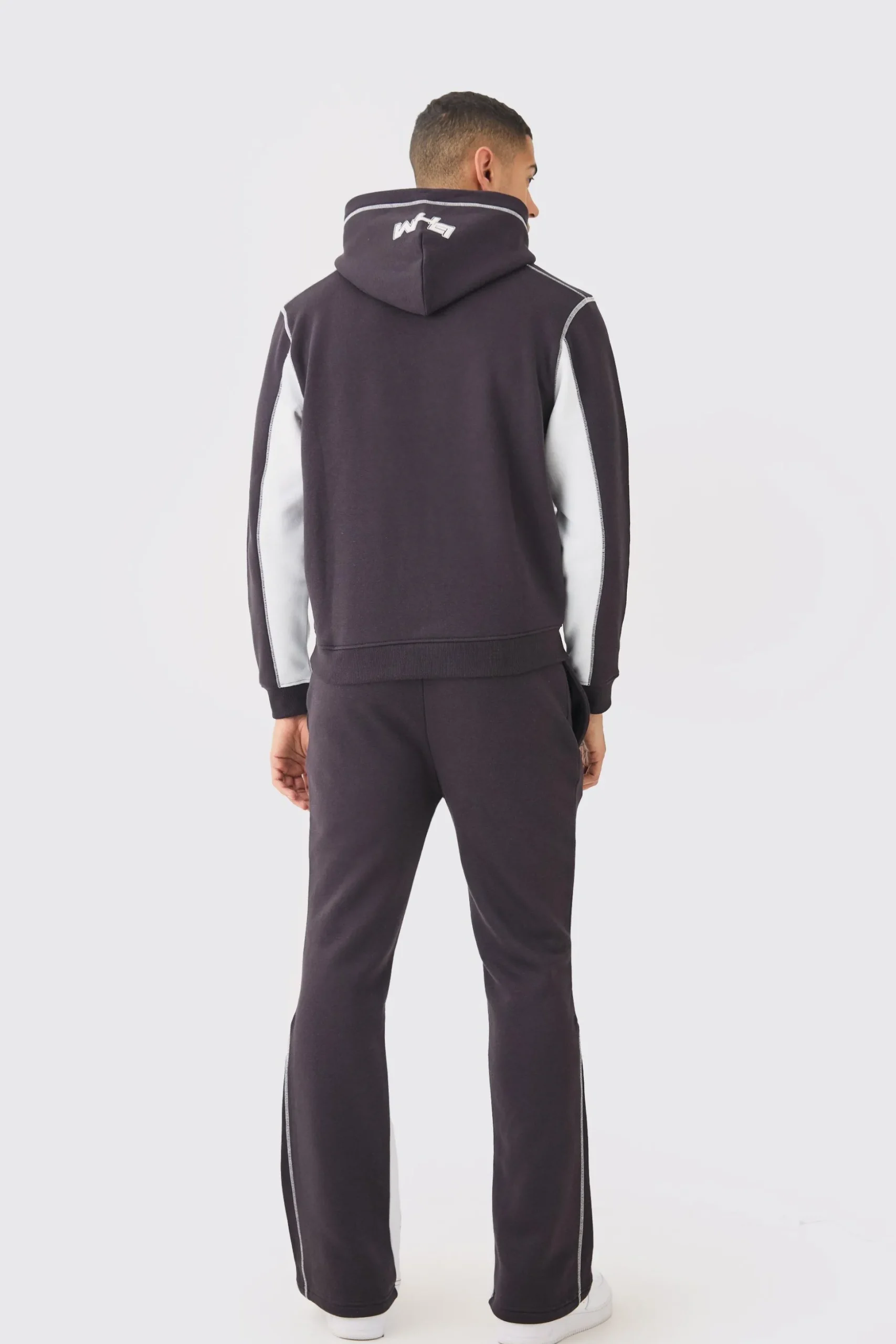Regular Fit Contrast Stitch Ofcl Gusset Tracksuit | BoohooMAN UK
