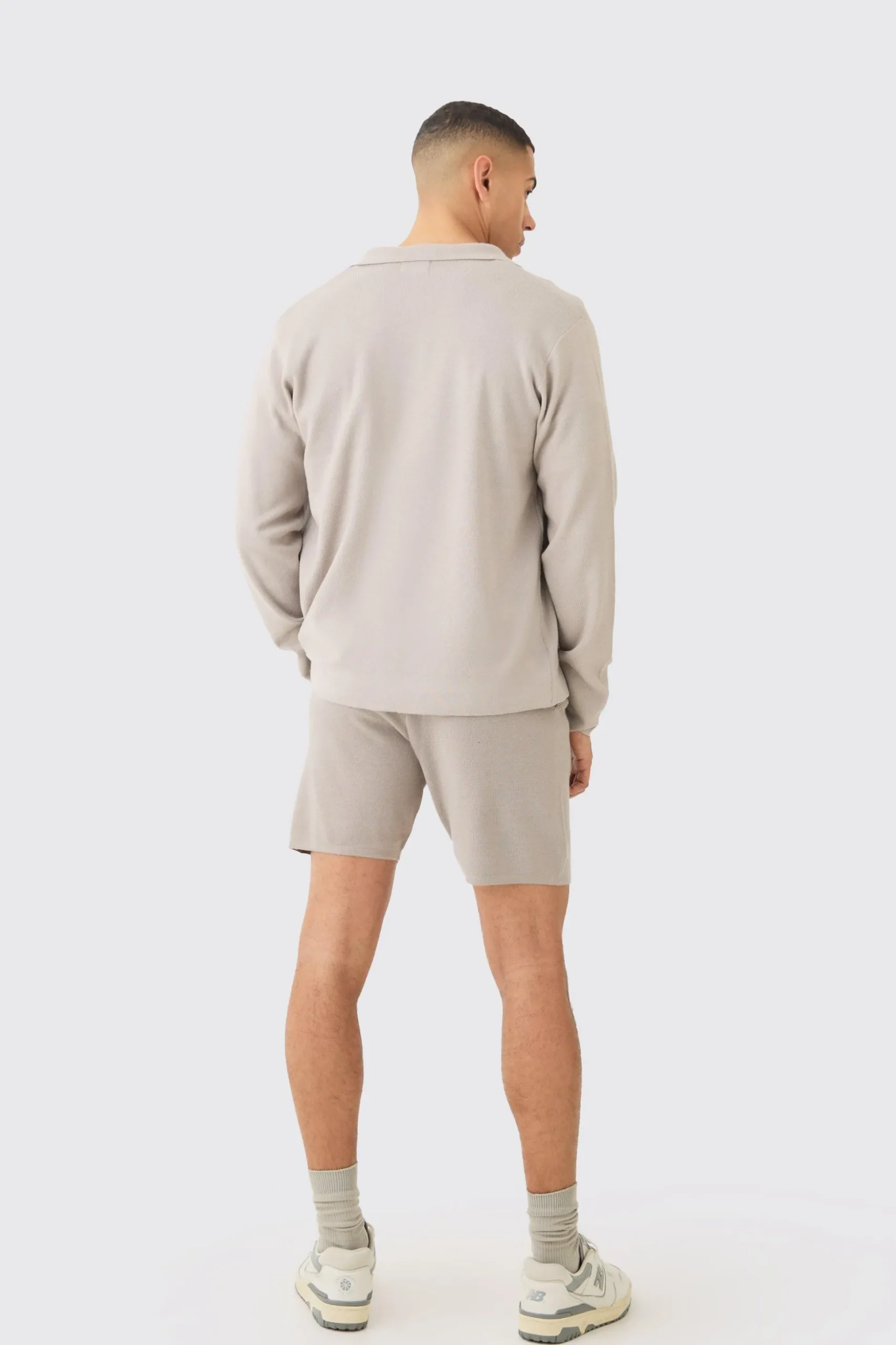 Regular Fit Knitted Harrington Cardigan | BoohooMAN UK