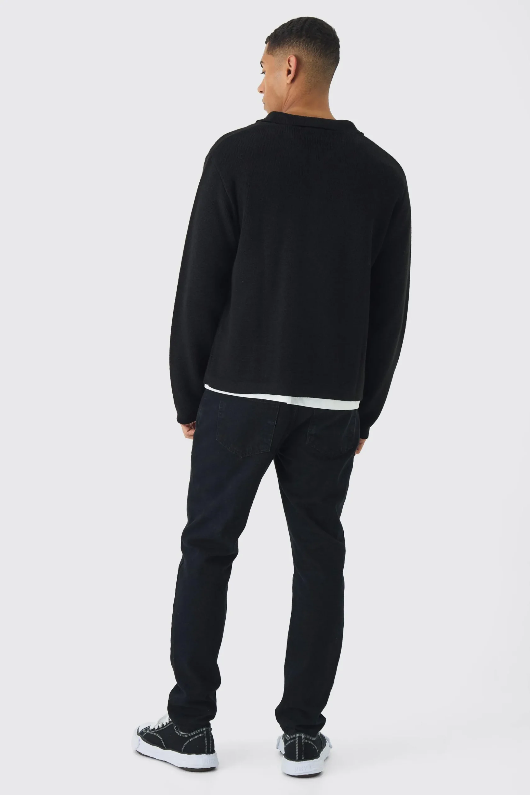 Regular Fit Knitted Shirt | BoohooMAN UK
