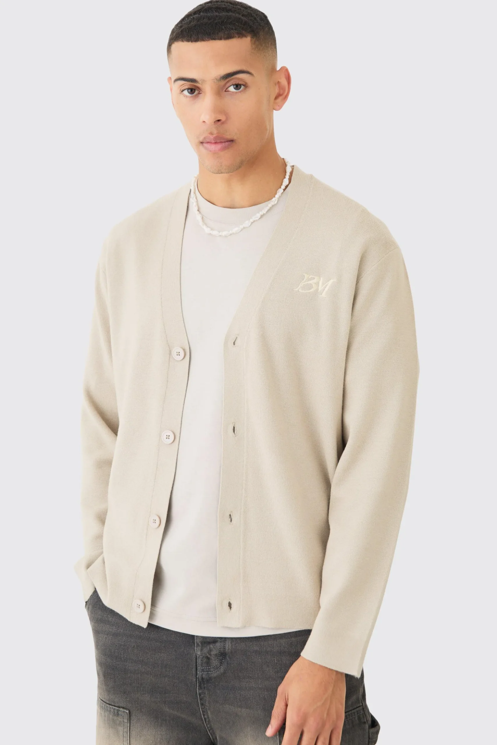 Regular Fit Man Branded Knitted Cardigan | BoohooMAN UK