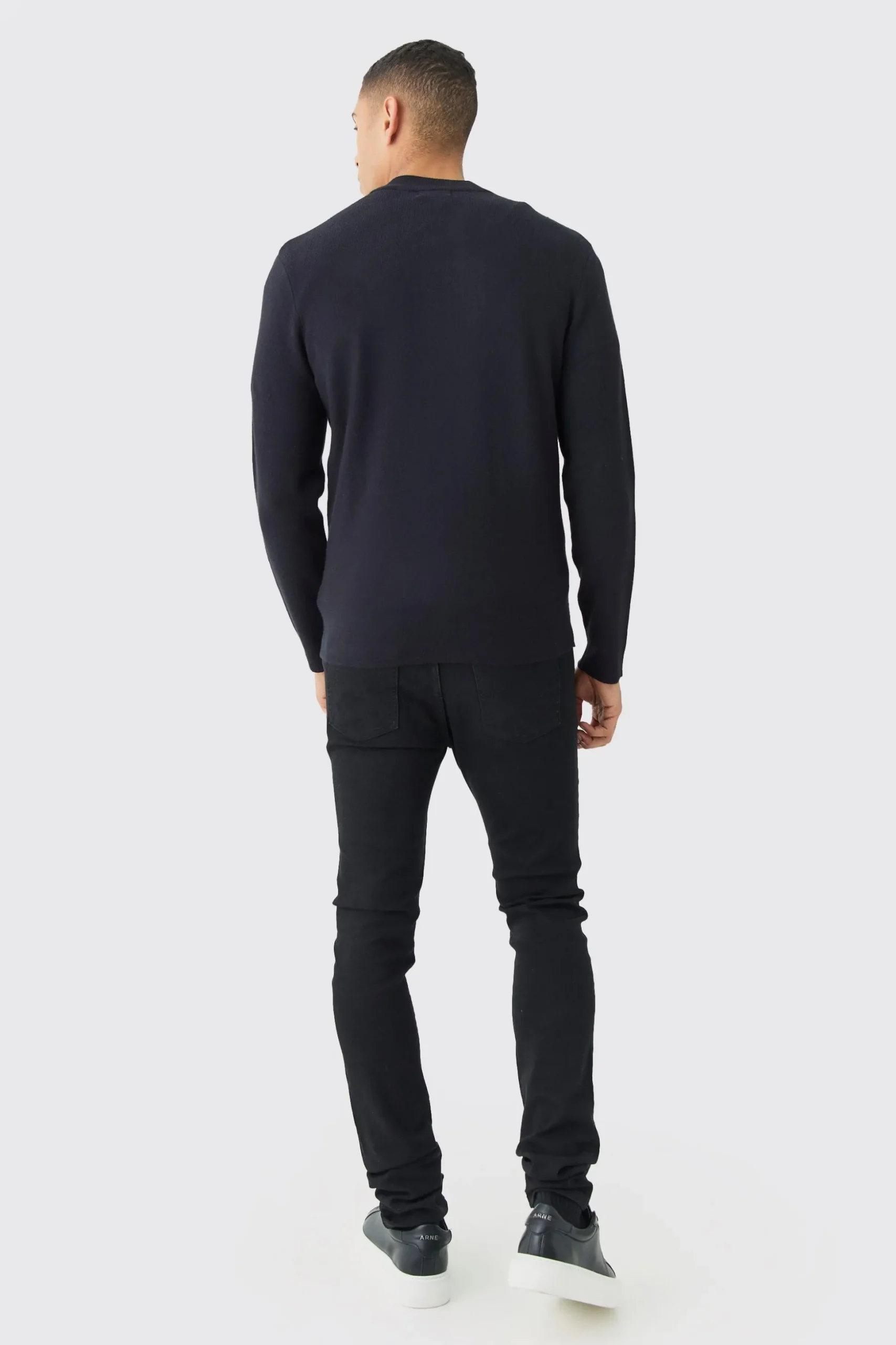 Regular Fit Man Branded Knitted Bomber | BoohooMAN UK