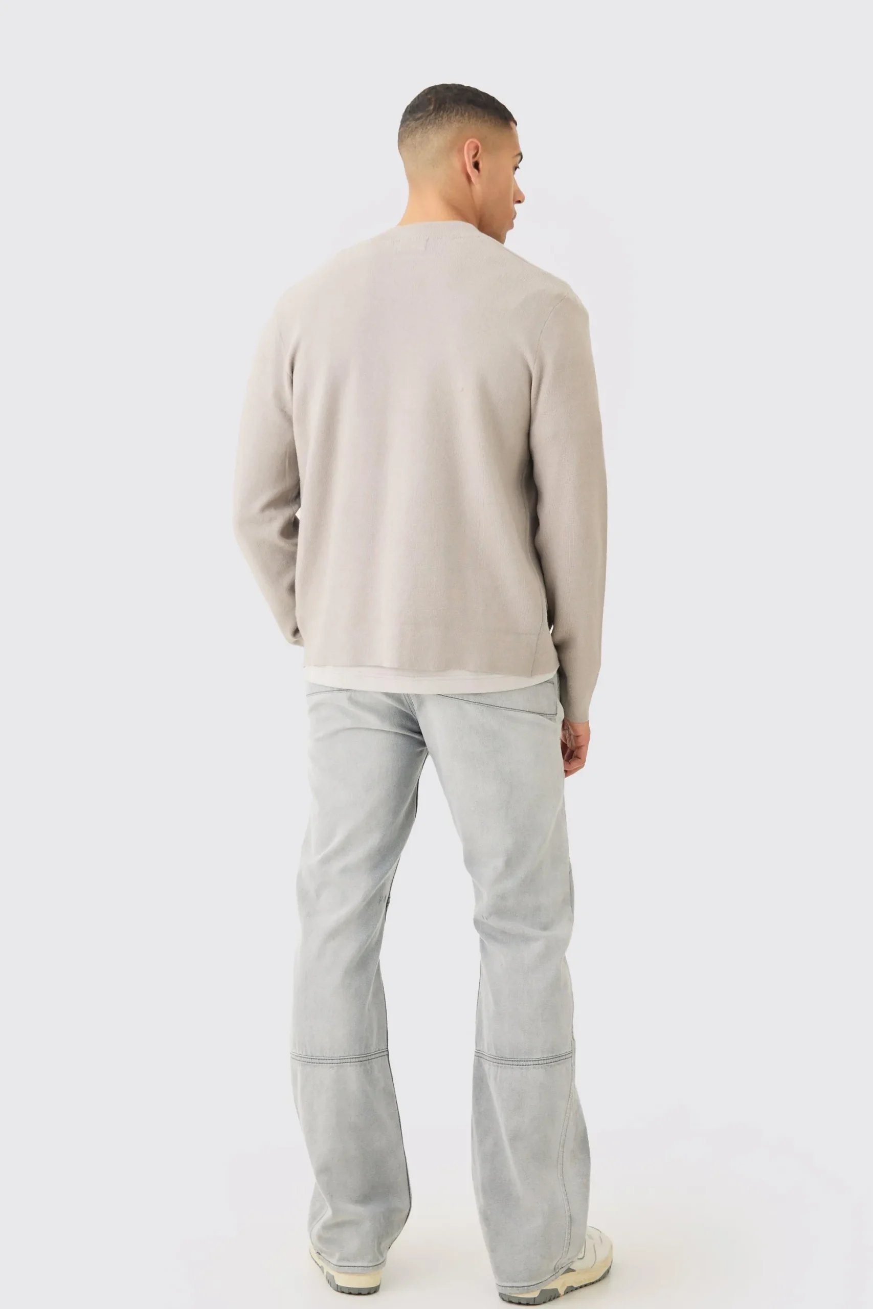 Regular Fit Man Branded Knitted Bomber | BoohooMAN UK