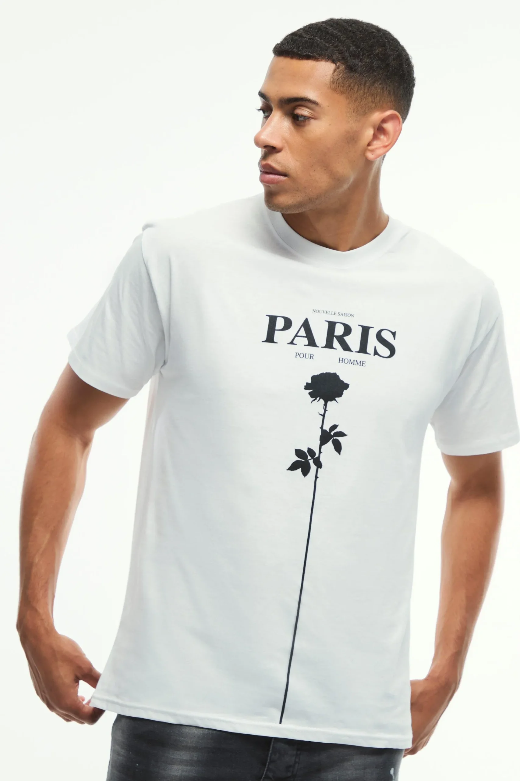 Regular Fit Paris Line Drawn Graphic T-Shirt | BoohooMAN UK