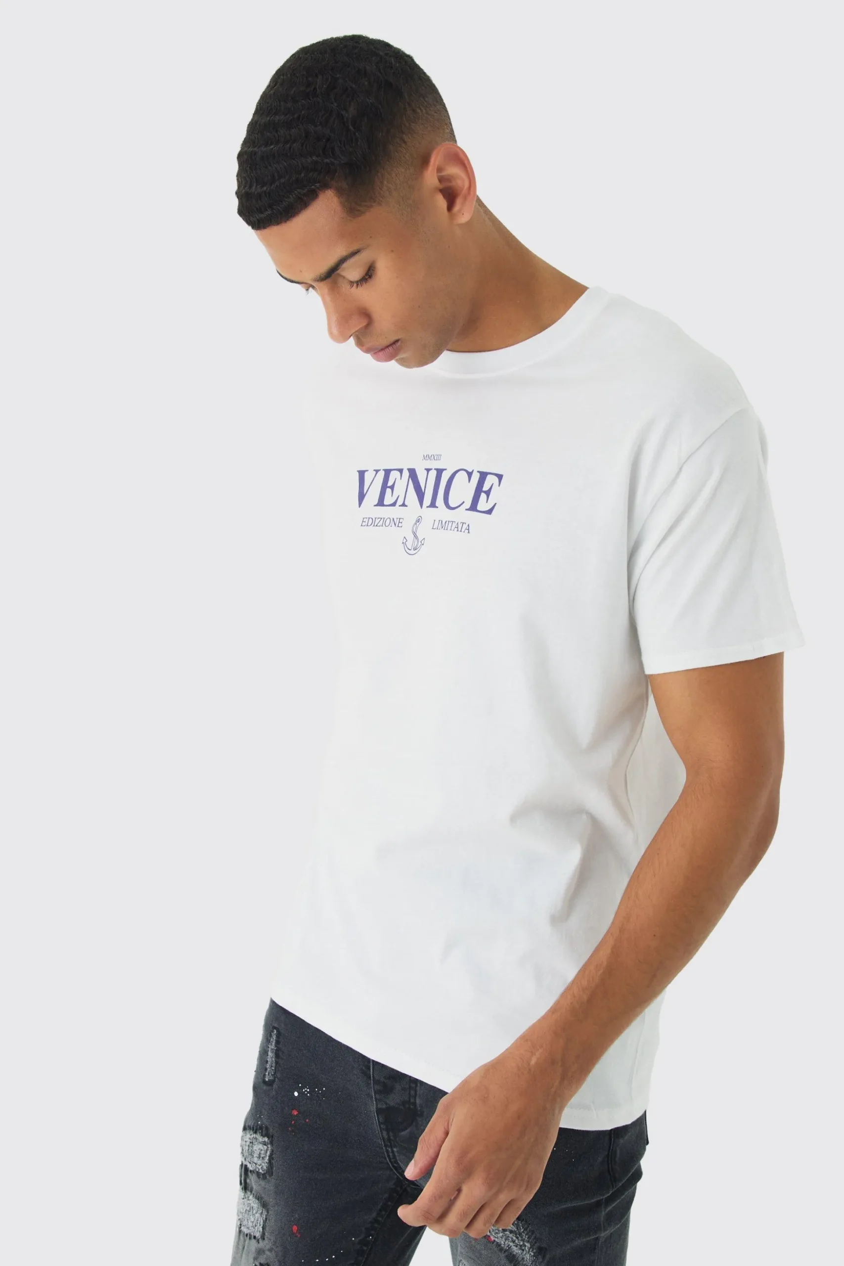 Regular Fit Venice Graphic T-Shirt | BoohooMAN UK