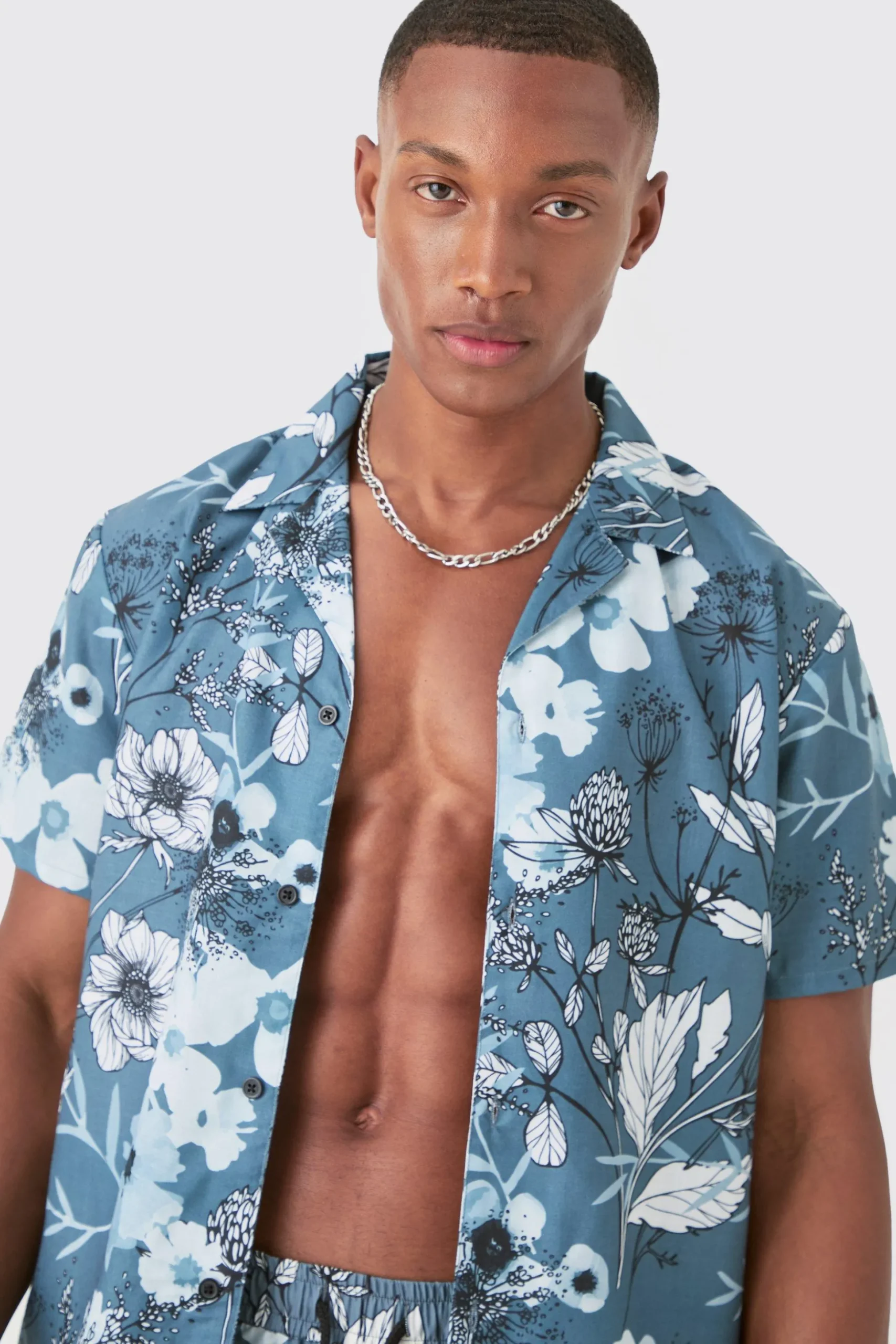 Regular Floral Shirt & Swim Short Set | BoohooMAN UK