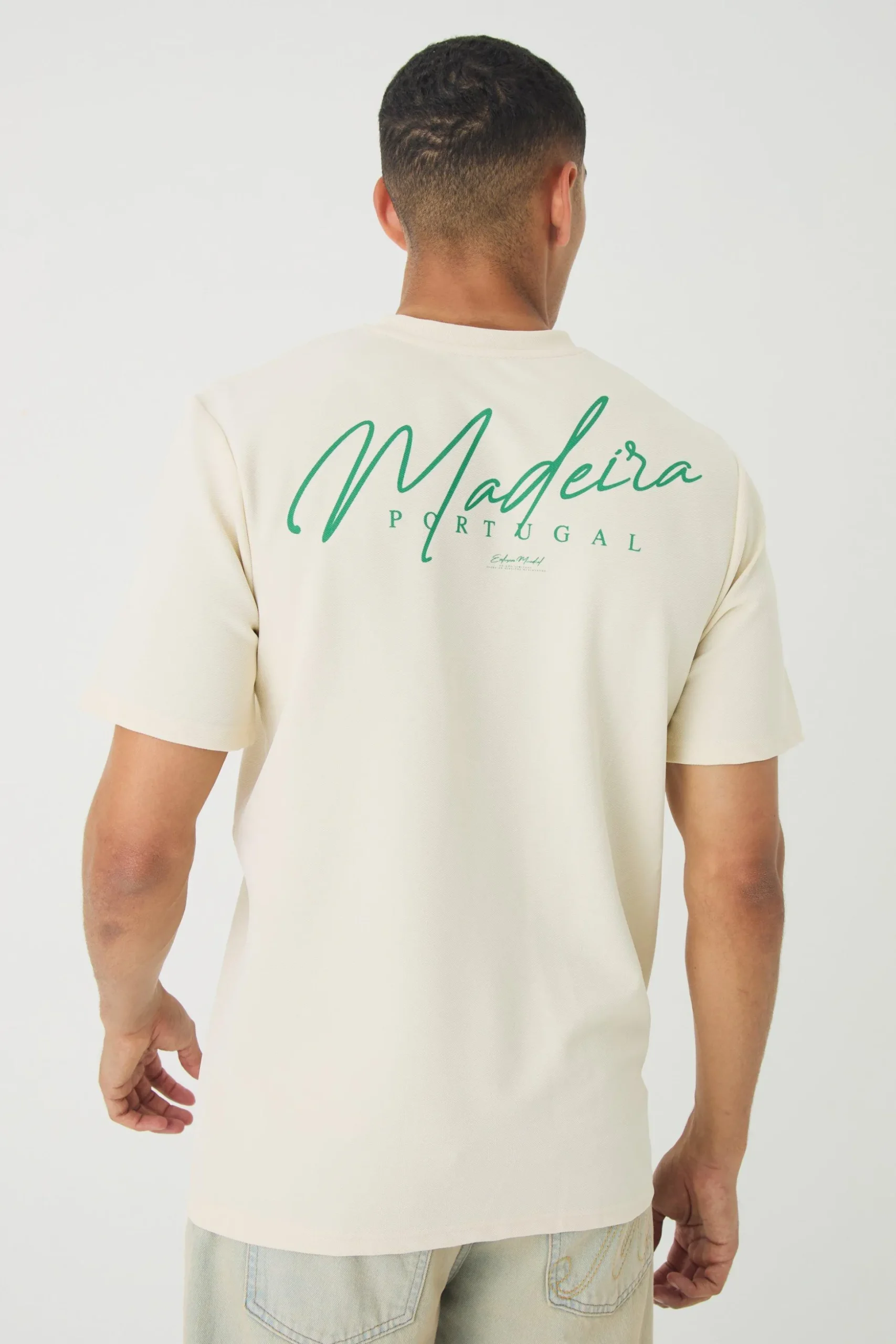 Regular Jersey Twill Maderia Print T-shirt | BoohooMAN UK