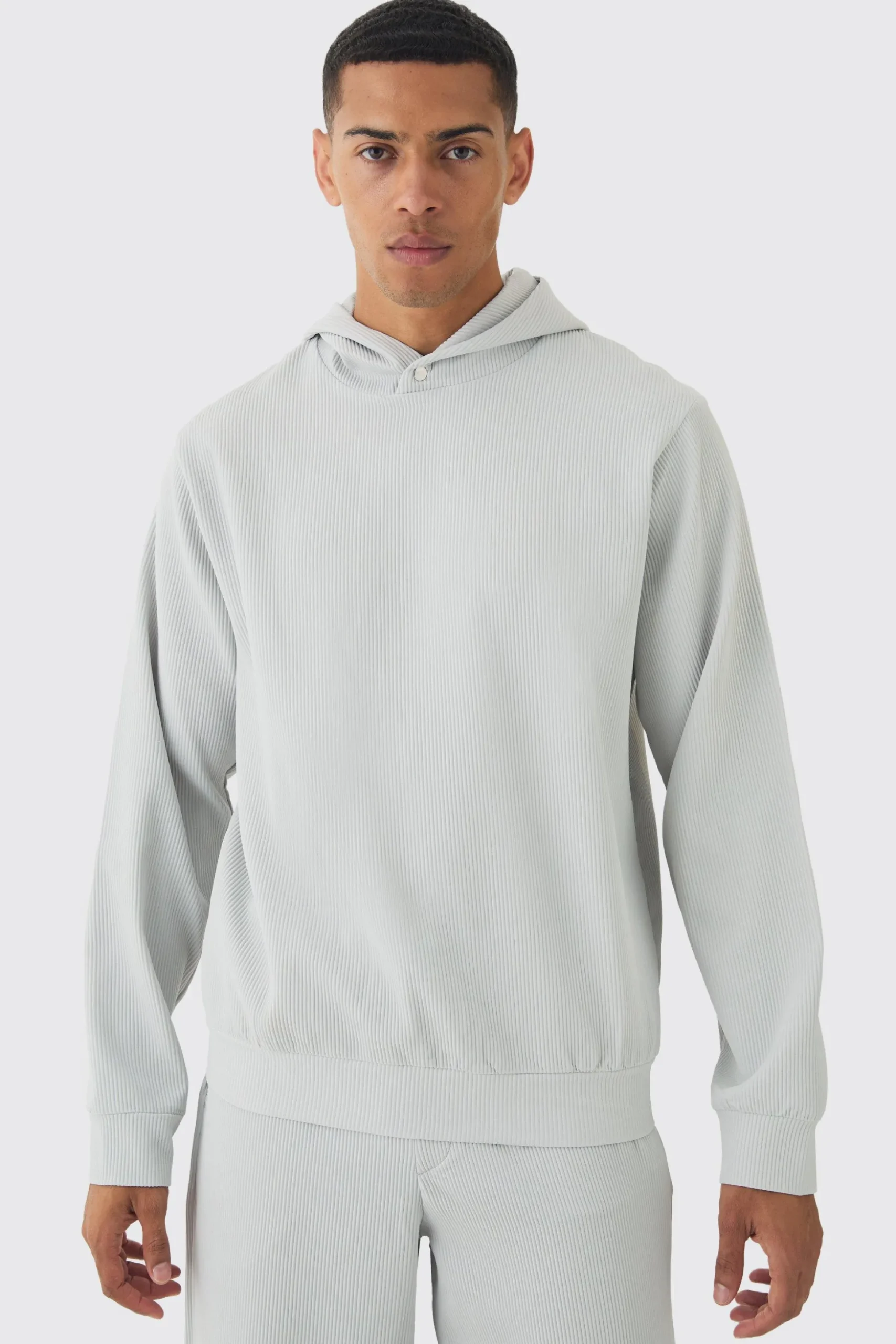 Regular Pleated Hoodie | BoohooMAN UK