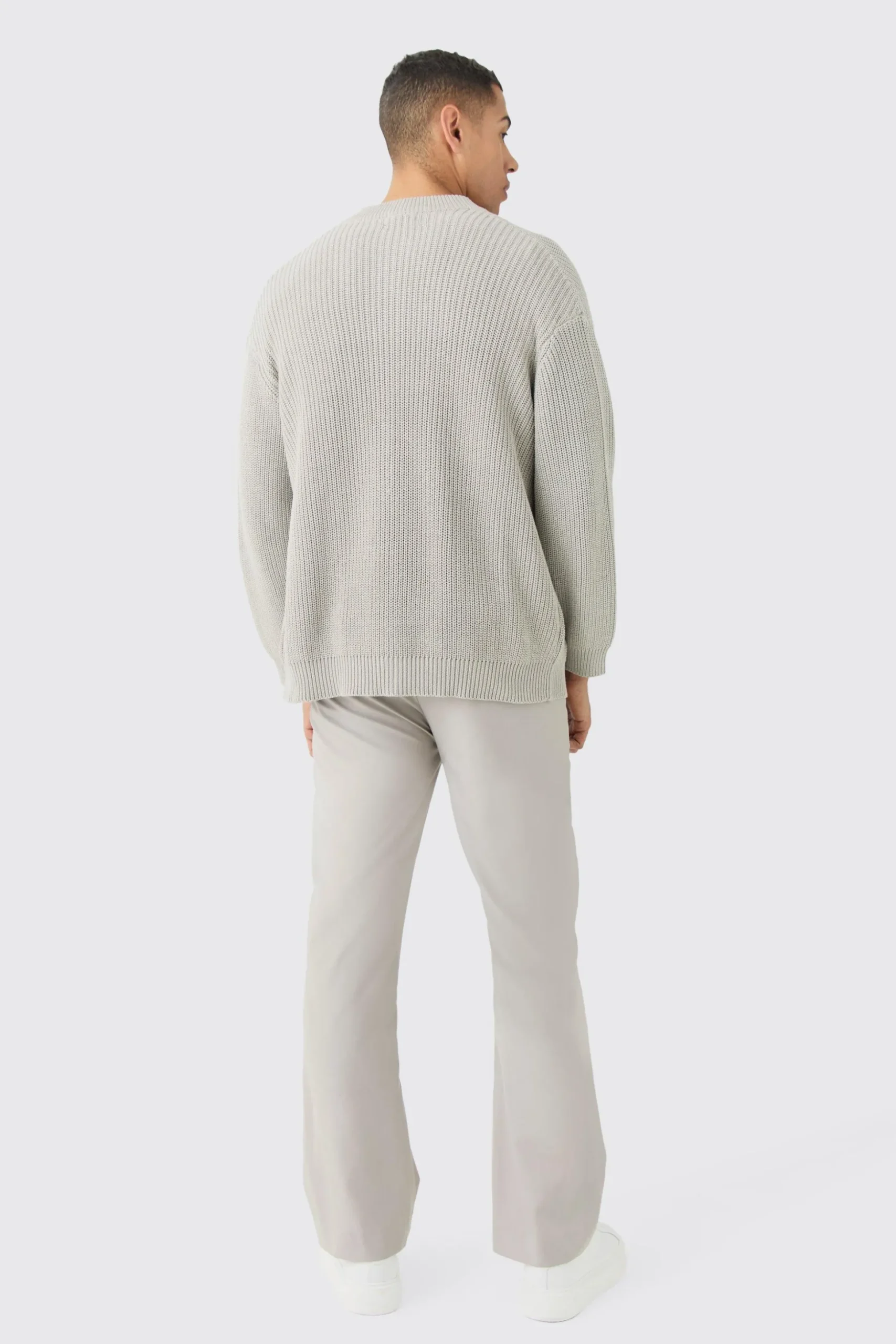 Regular Ribbed Fisherman Knit Bomber | BoohooMAN UK
