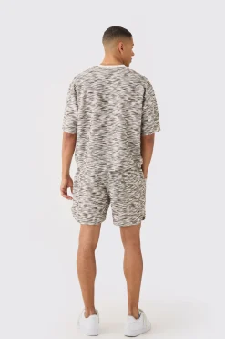 Relaxed Boucle Slub Short Length Volley Short | BoohooMAN UK